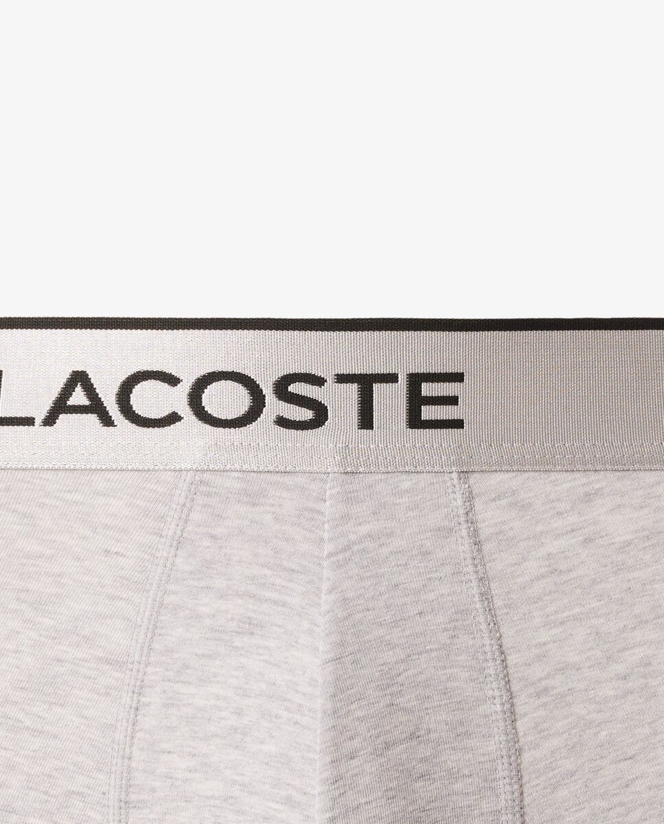 Pack de hombre de 3 bóxeres con cinturilla plateada en gris - Lacoste - Gris oscuro Gris oscuro-5
