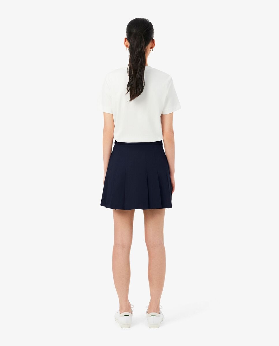 Falda corta plisada de algodón elástico - Lacoste - Azul marino Azul marino-2