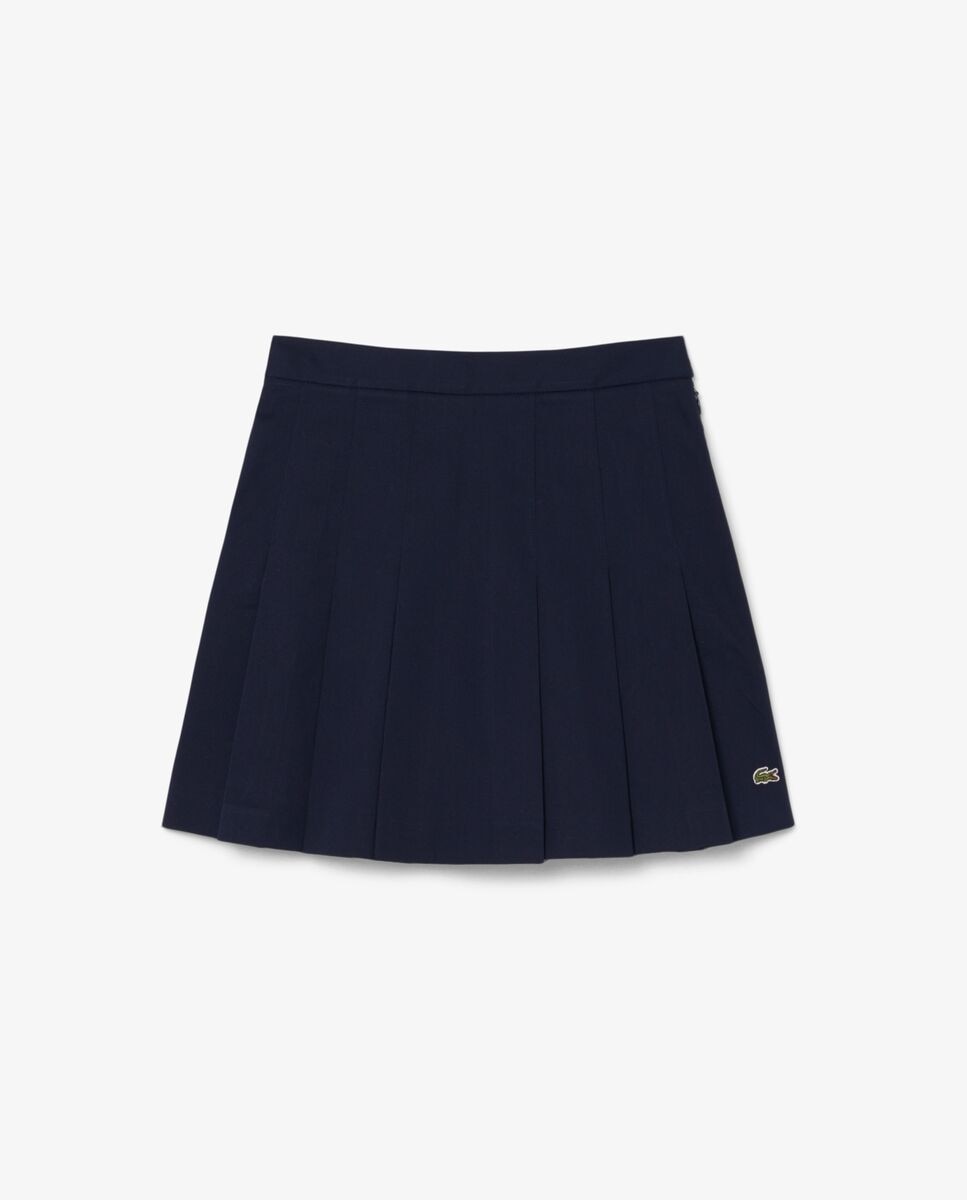 Falda corta plisada de algodón elástico - Lacoste - Azul marino Azul marino-5