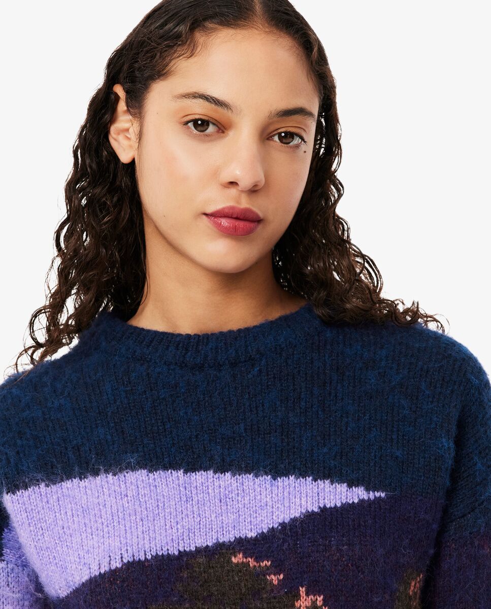 De lana de jacquard con paisaje en - Lacoste - Azul Azul-3