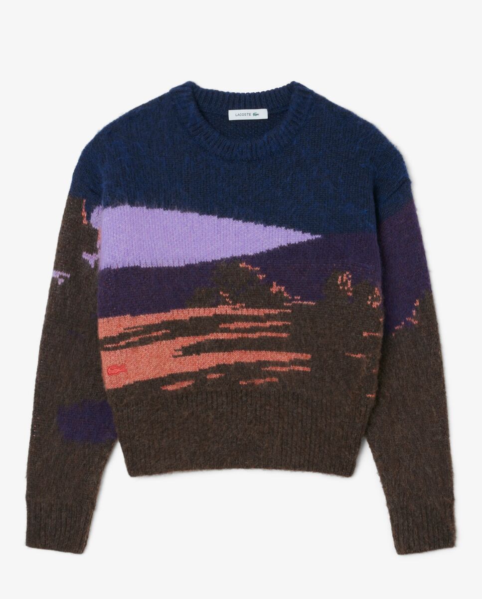De lana de jacquard con paisaje en - Lacoste - Azul Azul-6