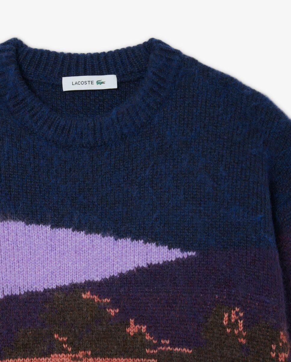 De lana de jacquard con paisaje en - Lacoste - Azul Azul-5
