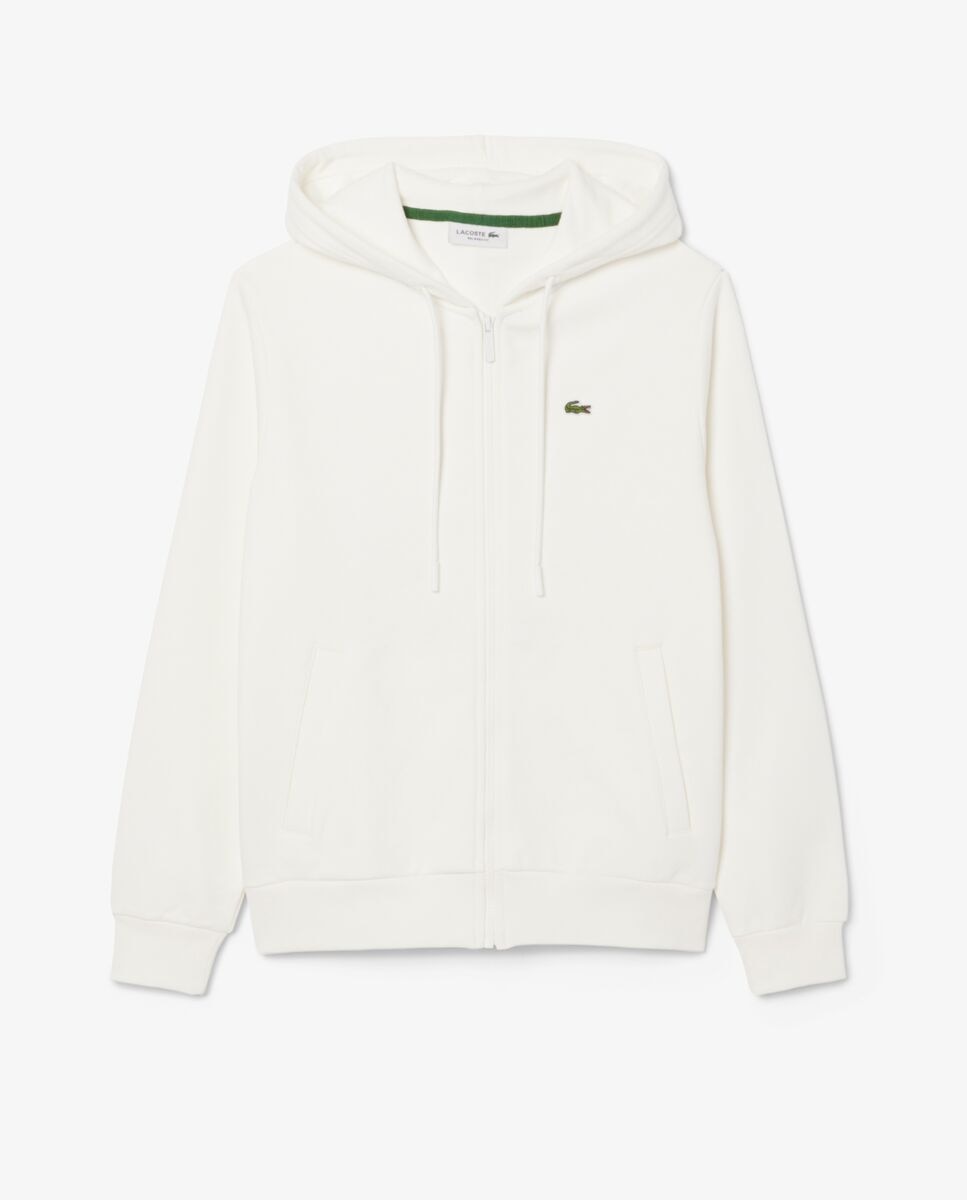 Lacoste - Sudadera de mujer con capucha de felpa con cremallera.