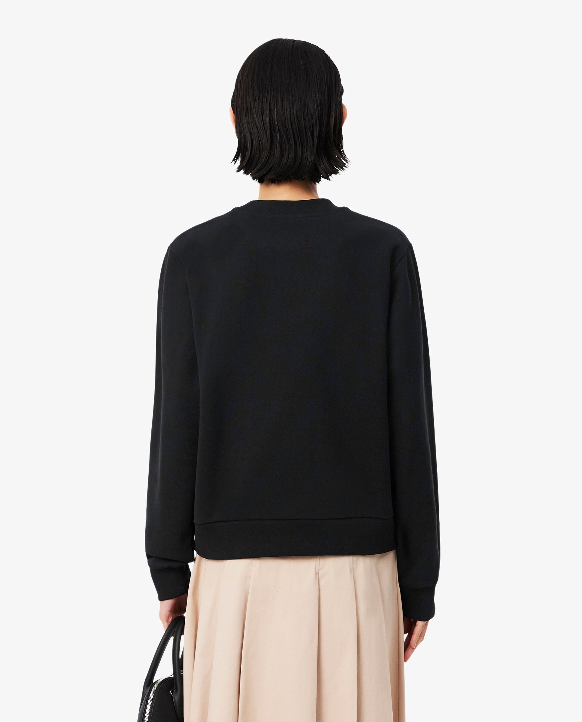 Sudadera de mujer de cuello redondo de felpa de corte holgado - Lacoste - Negro Negro-2