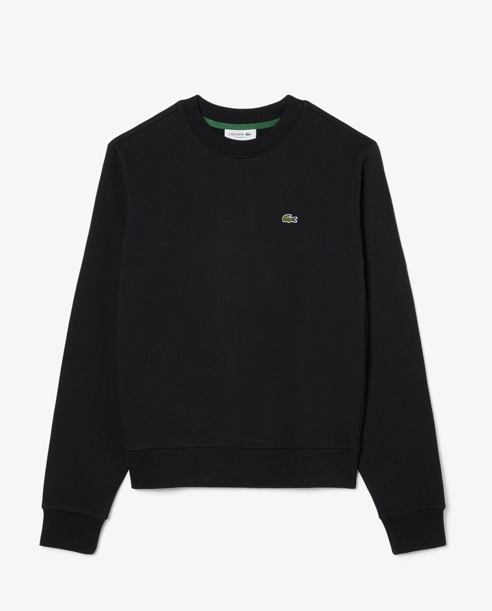 Sudadera de mujer de cuello redondo de felpa de corte holgado - Lacoste - Negro Negro-6