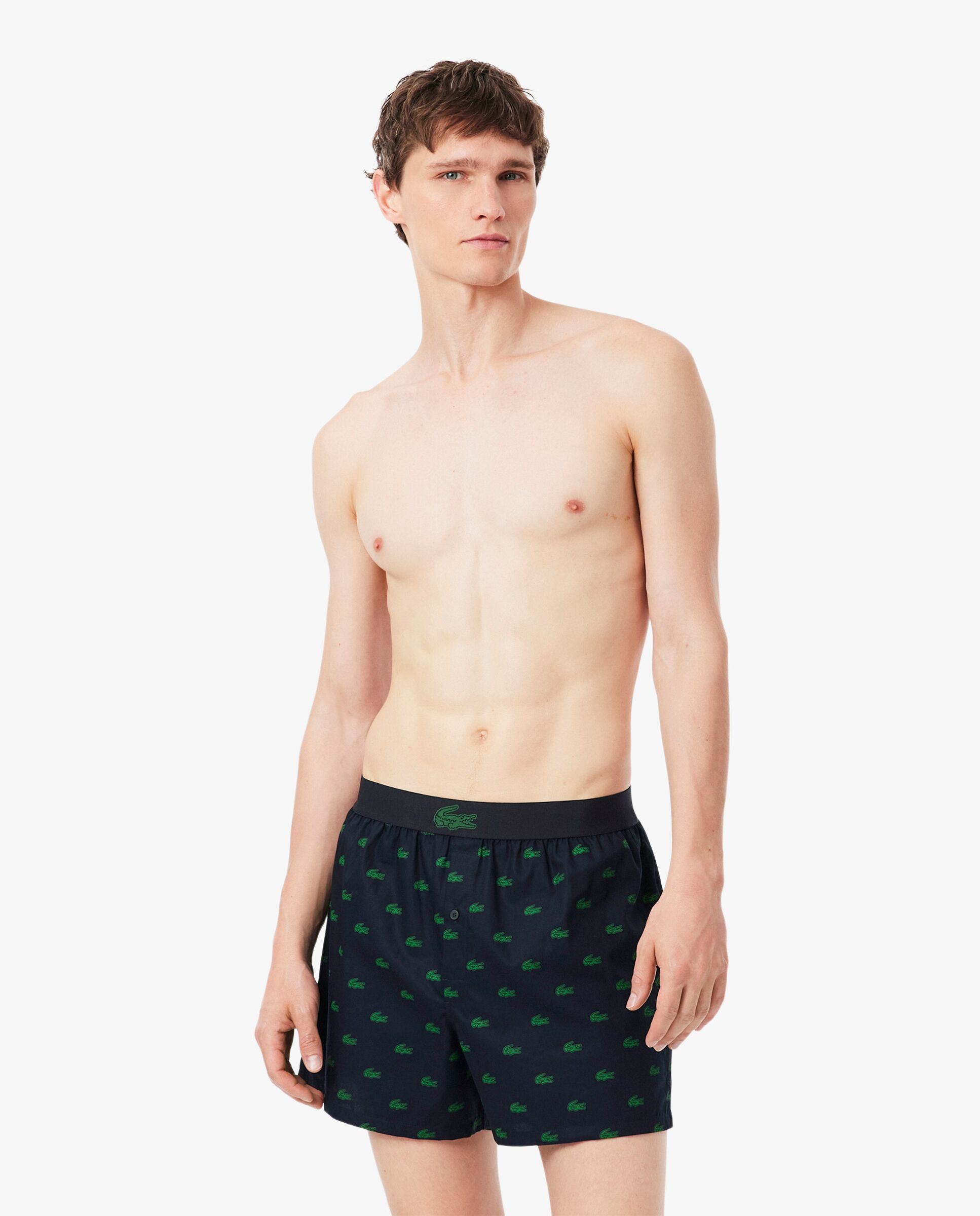 Pack de hombre de 3 bóxeres de popelín de algodón en azul - Lacoste - Azul marino Azul marino-1
