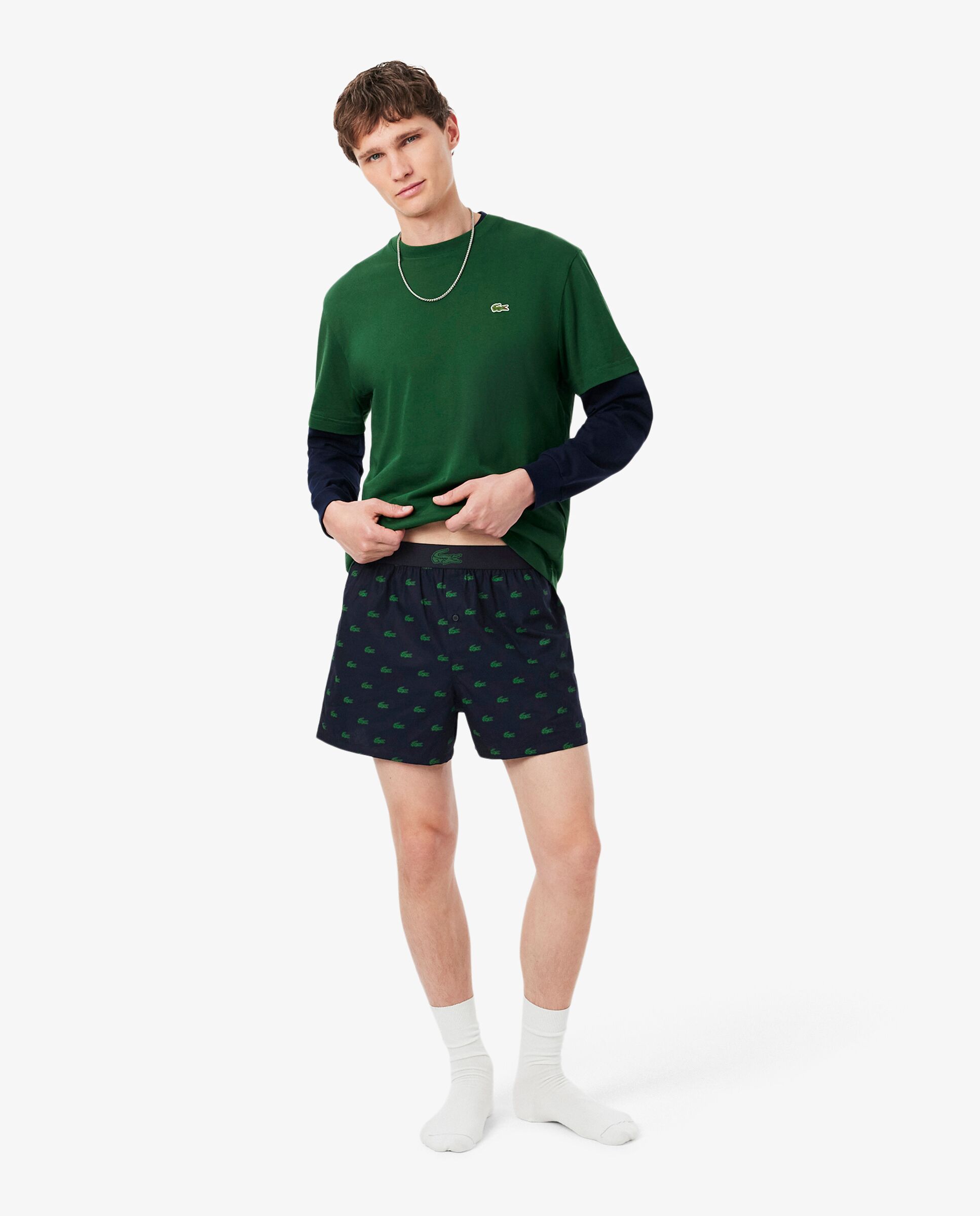 Pack de hombre de 3 bóxeres de popelín de algodón en azul - Lacoste - Azul marino Azul marino-4
