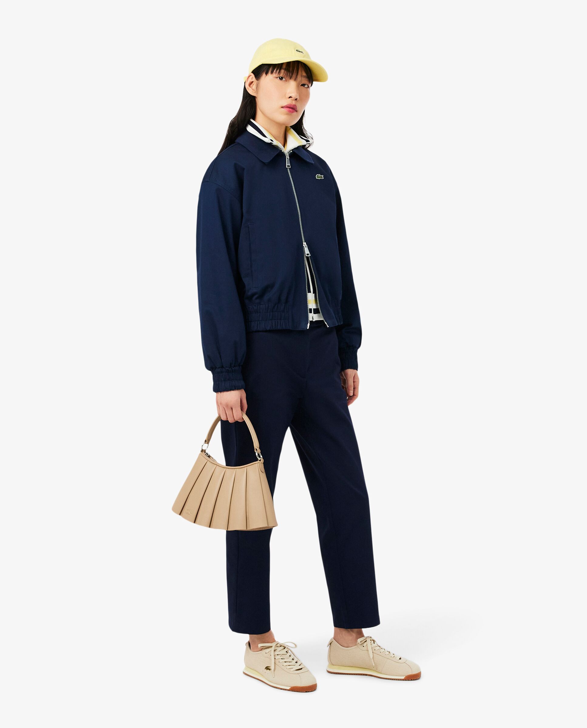 Chaqueta de mujer elástica con cuello doble - Lacoste - Azul marino Azul marino-4