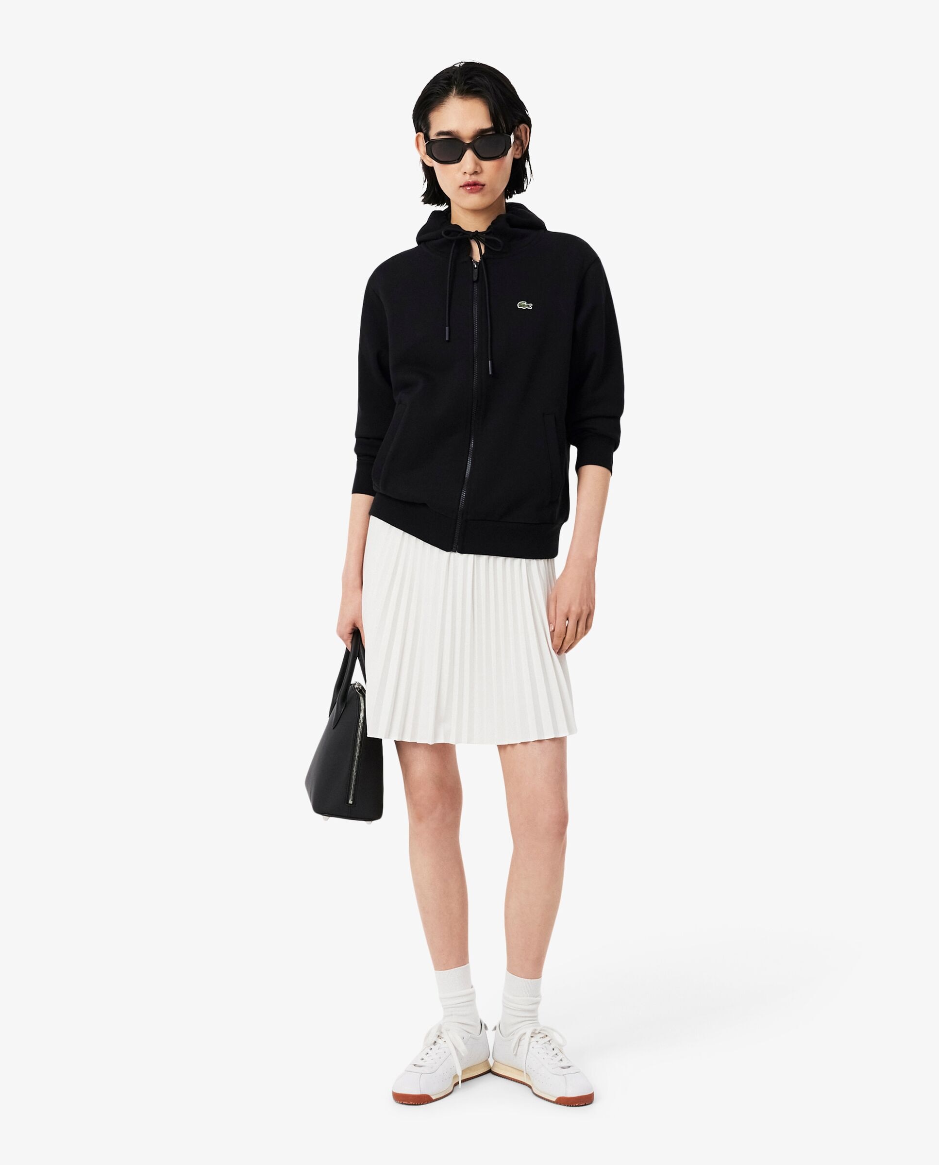 Sudadera de mujer con capucha de felpa con cremallera - Lacoste - Negro Negro-4
