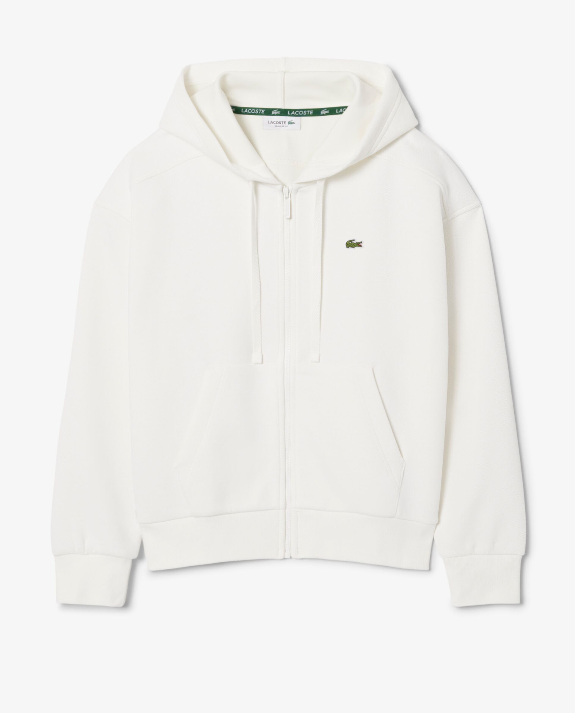 Sudadera de mujer con capucha de piqué con cremallera en - Lacoste - Blanco Blanco-6