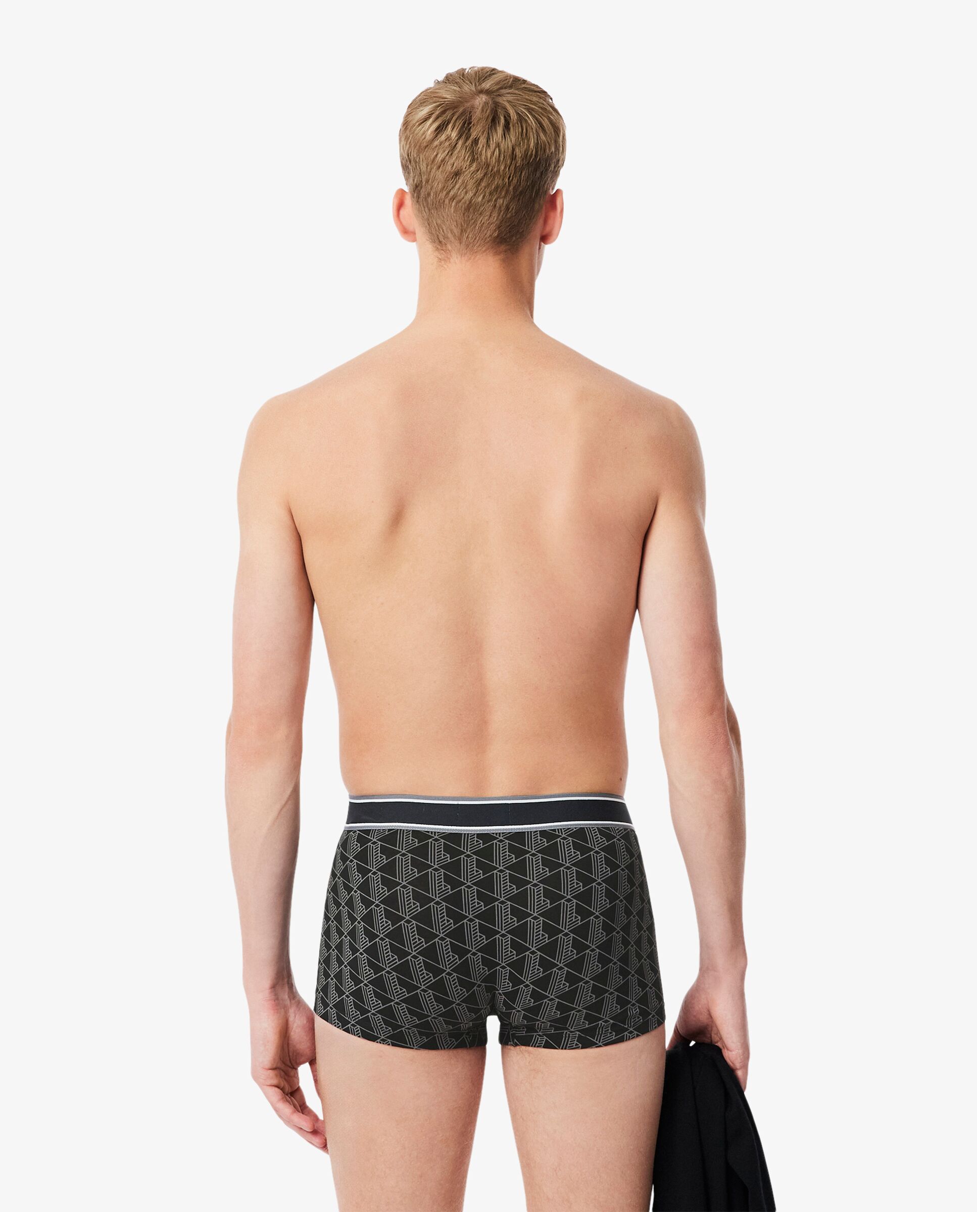 Pack de 3 calzoncillos Lacoste de algodón con logo en la cintura - Negro Negro-2