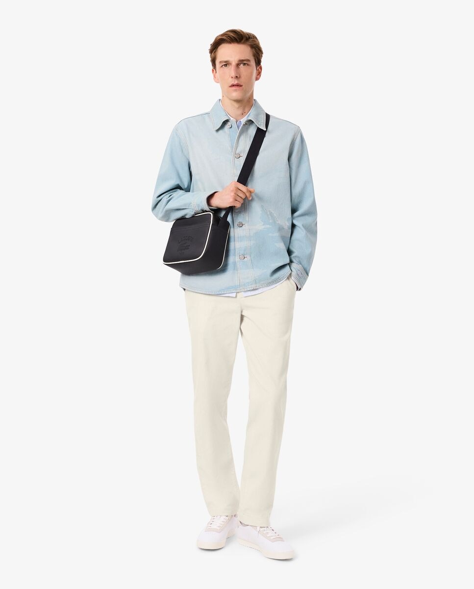Pantalón de hombre chino de pana de corte regular en marrón - Lacoste - Negro Blanco-4