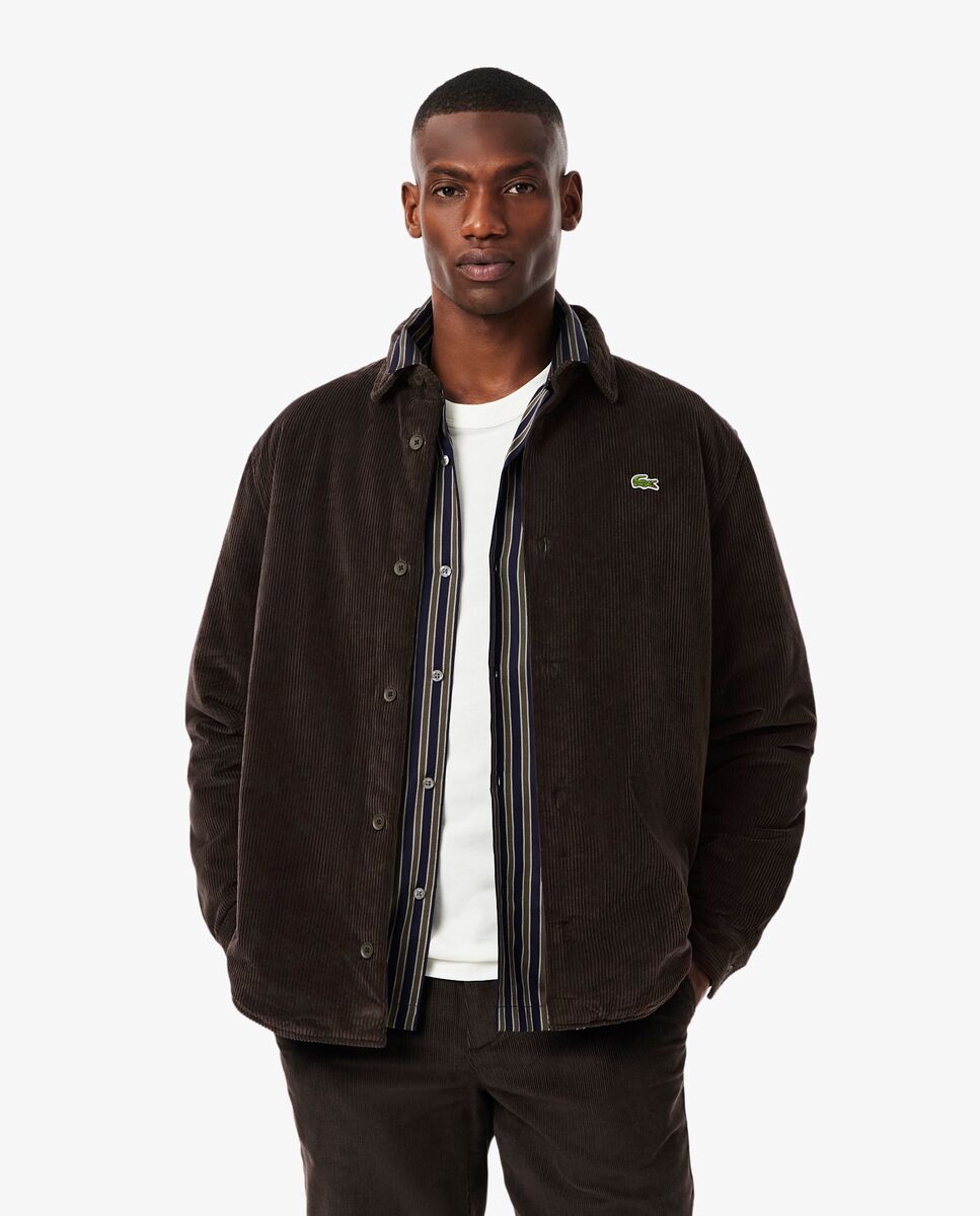 Sobrecamisa de hombre de pana oversized de manga larga - Lacoste - Marrón chocolate Marrón chocolate-1