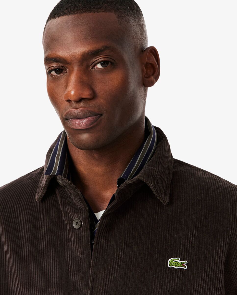 Sobrecamisa de hombre de pana oversized de manga larga - Lacoste - Marrón chocolate Marrón chocolate-3