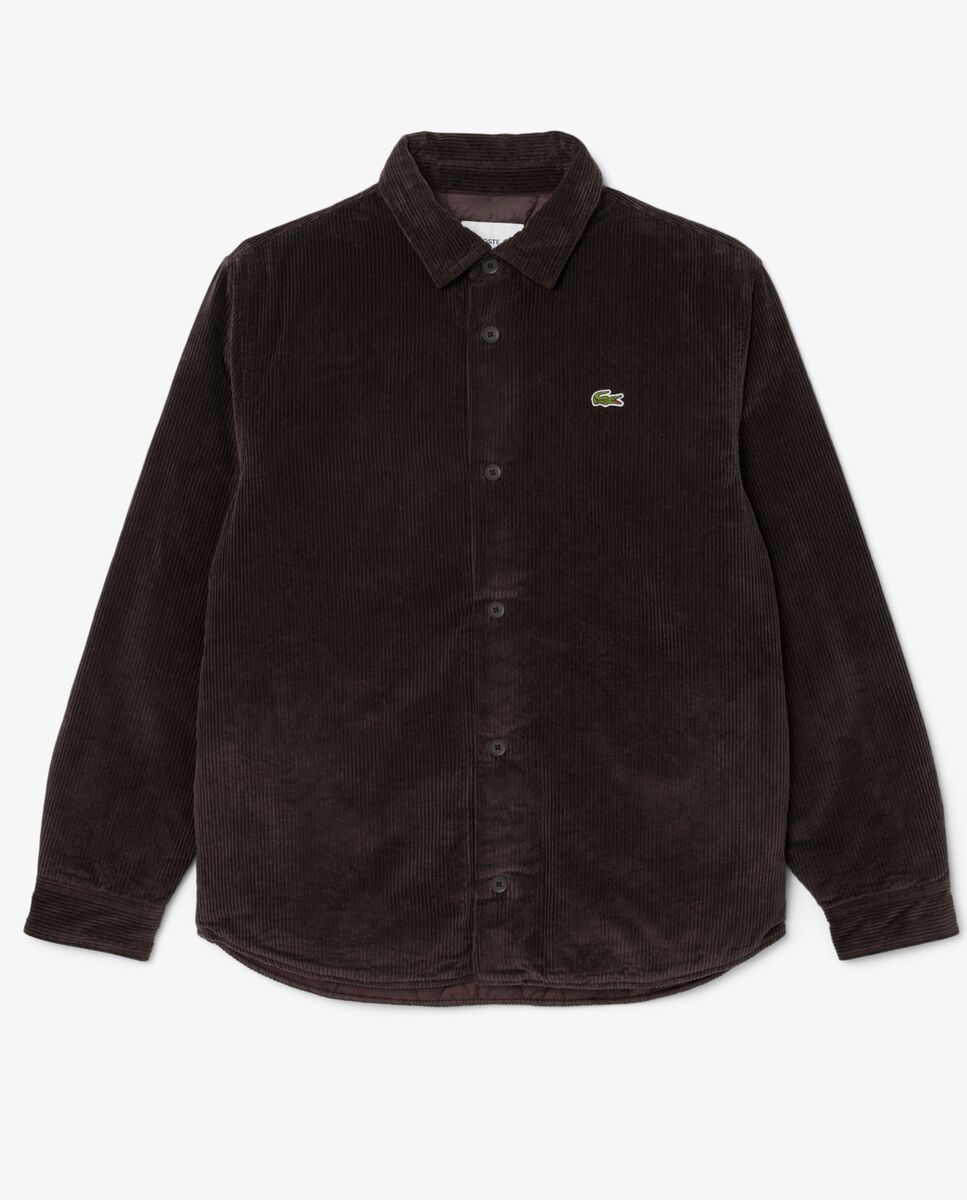 Sobrecamisa de hombre de pana oversized de manga larga - Lacoste - Marrón chocolate Marrón chocolate-6