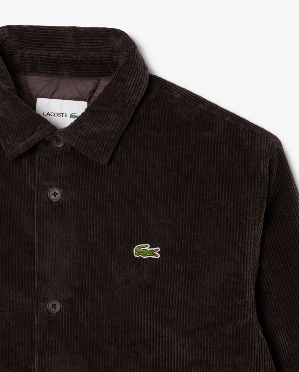 Sobrecamisa de hombre de pana oversized de manga larga - Lacoste - Marrón chocolate Marrón chocolate-5