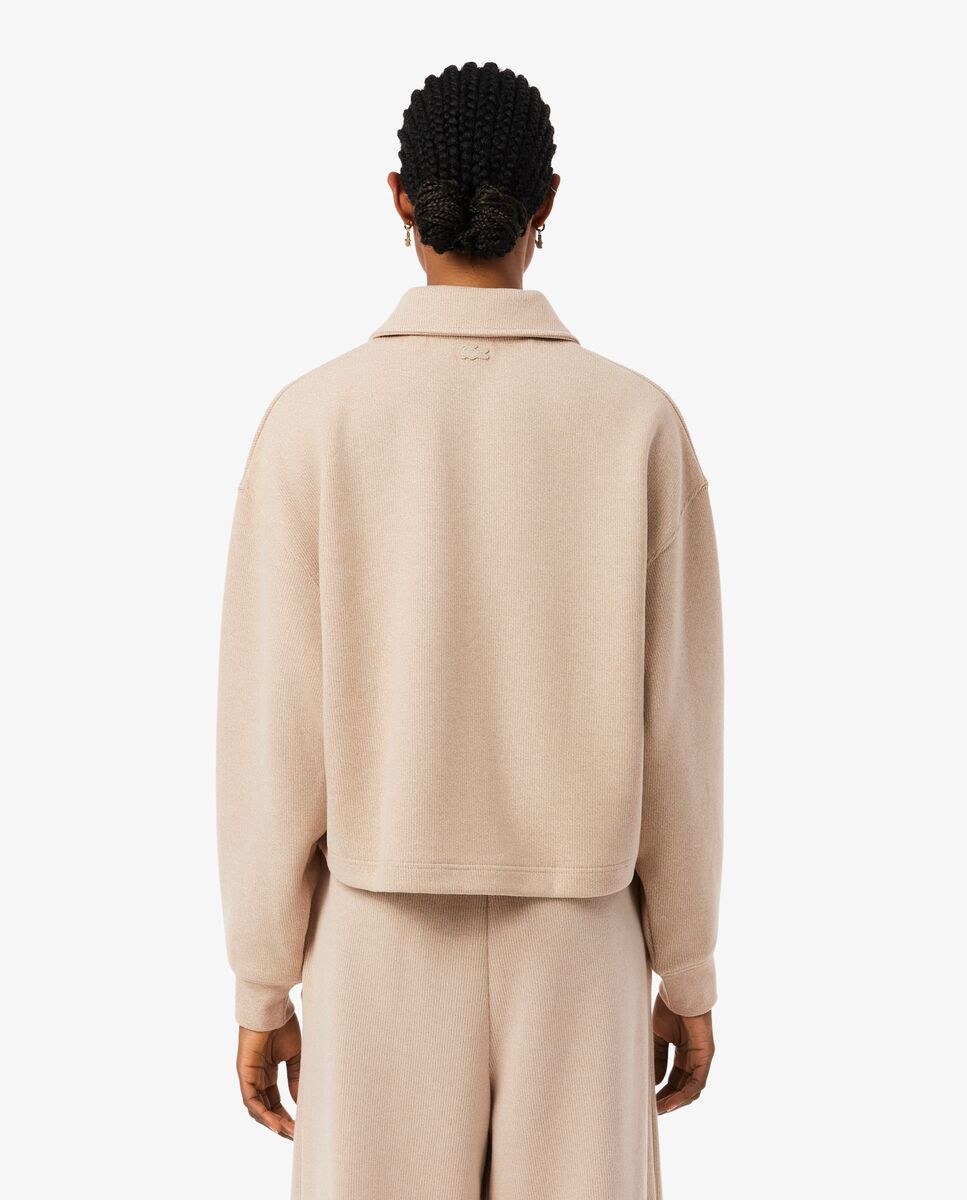 Sudadera de mujer de canalé oversized - Lacoste - Marrón claro Marrón claro-2