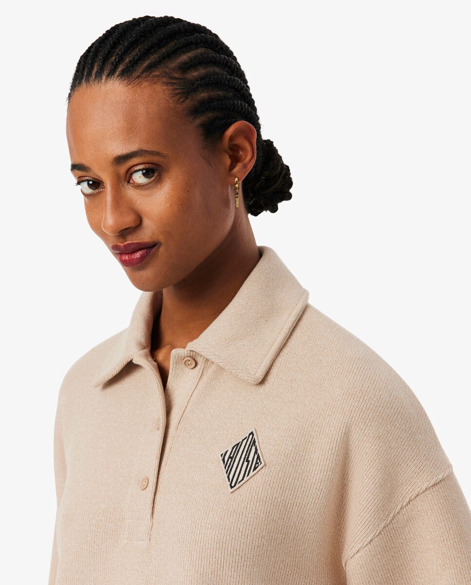 Sudadera de mujer de canalé oversized - Lacoste - Marrón claro Marrón claro-3