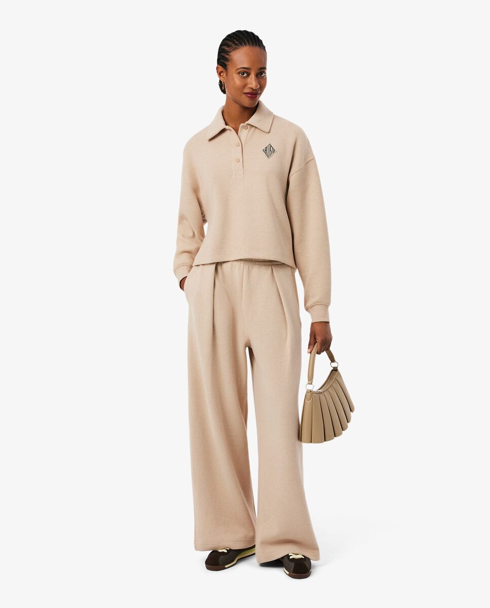 Sudadera de mujer de canalé oversized - Lacoste - Marrón claro Marrón claro-4