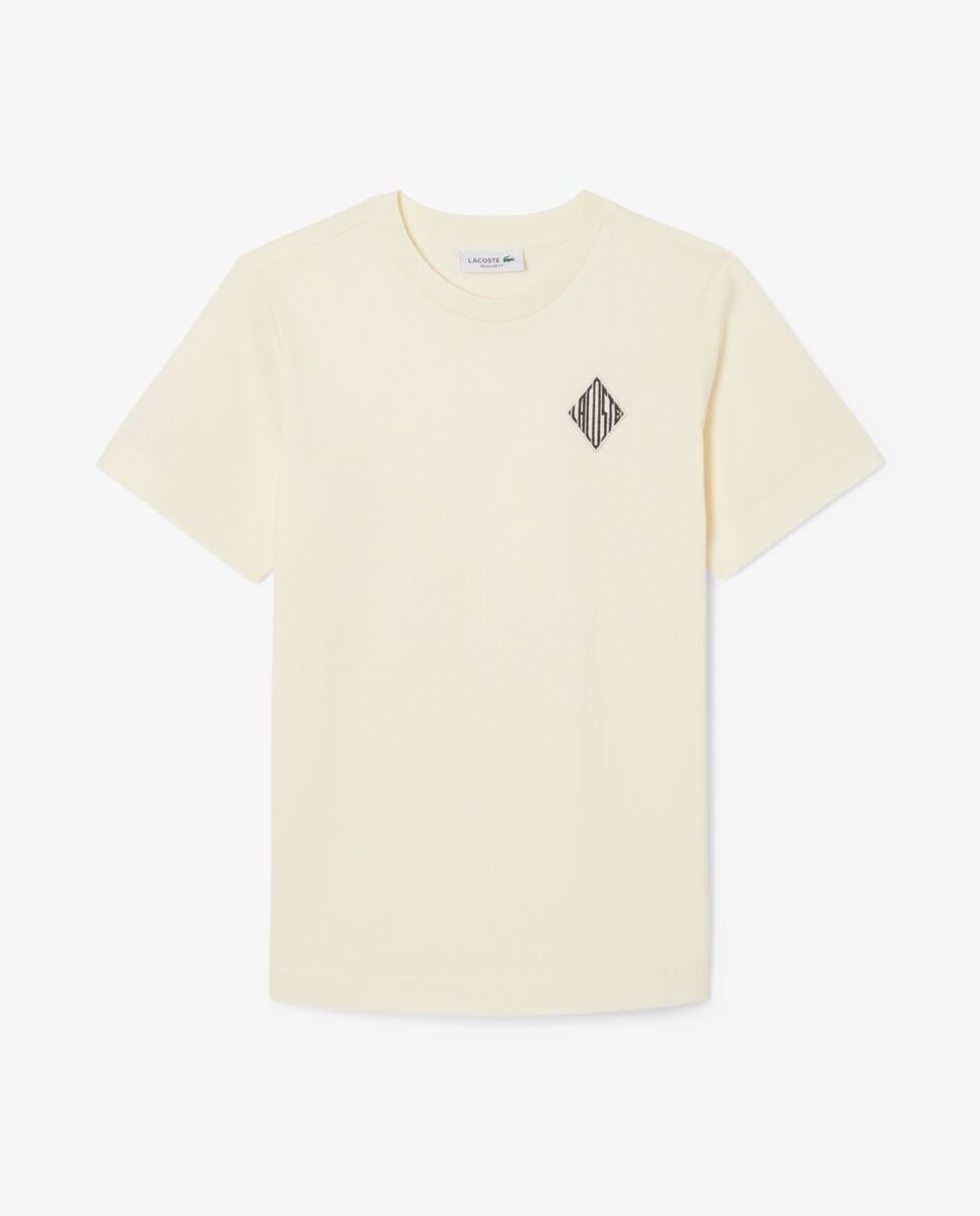 Camiseta de mujer de algodón con insignia Lacoste - Amarillo Amarillo-6
