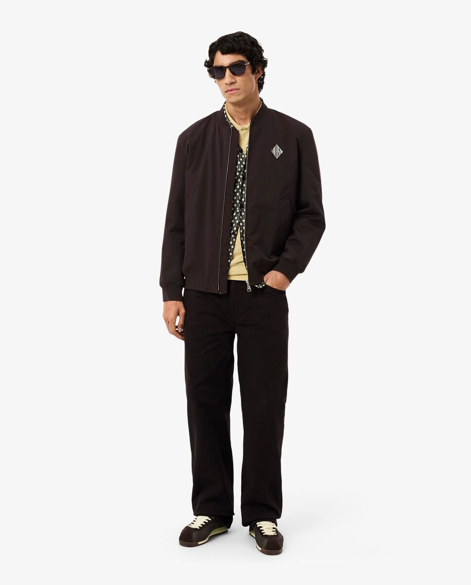 Cazadora de hombre tipo bomber hidrófuga con insignia retro - Lacoste - Marrón Marrón-4