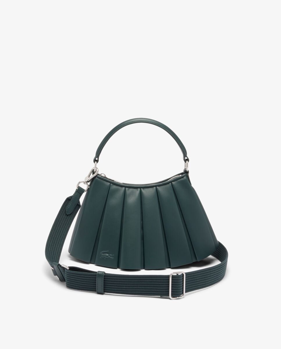 Bolso de piel pequeño Lenglen Runway - Lacoste - Verde oscuro Verde oscuro-1