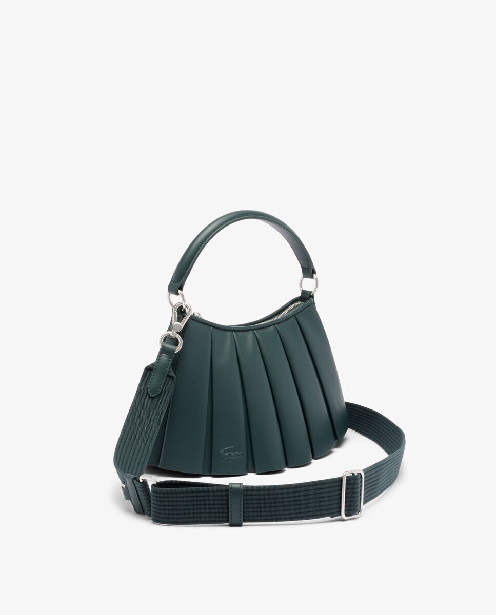 Bolso de piel pequeño Lenglen Runway - Lacoste - Verde oscuro Verde oscuro-3