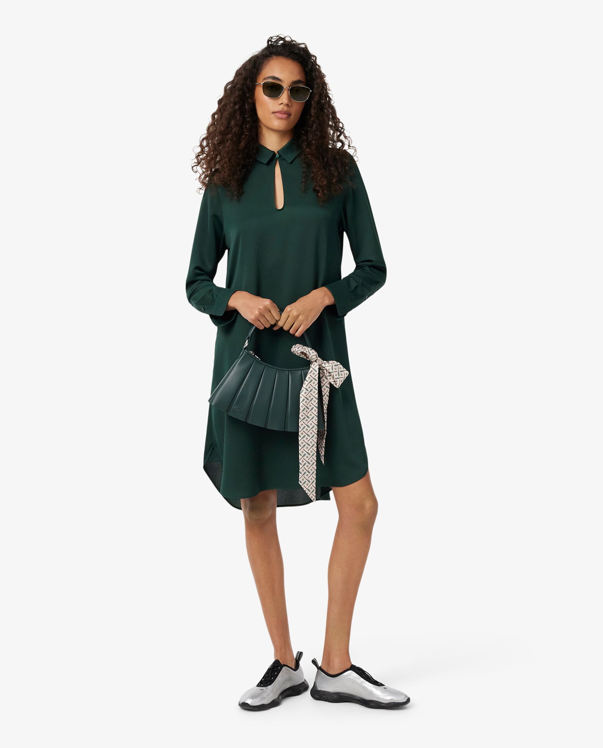 Bolso de piel pequeño Lenglen Runway - Lacoste - Verde oscuro Verde oscuro-2