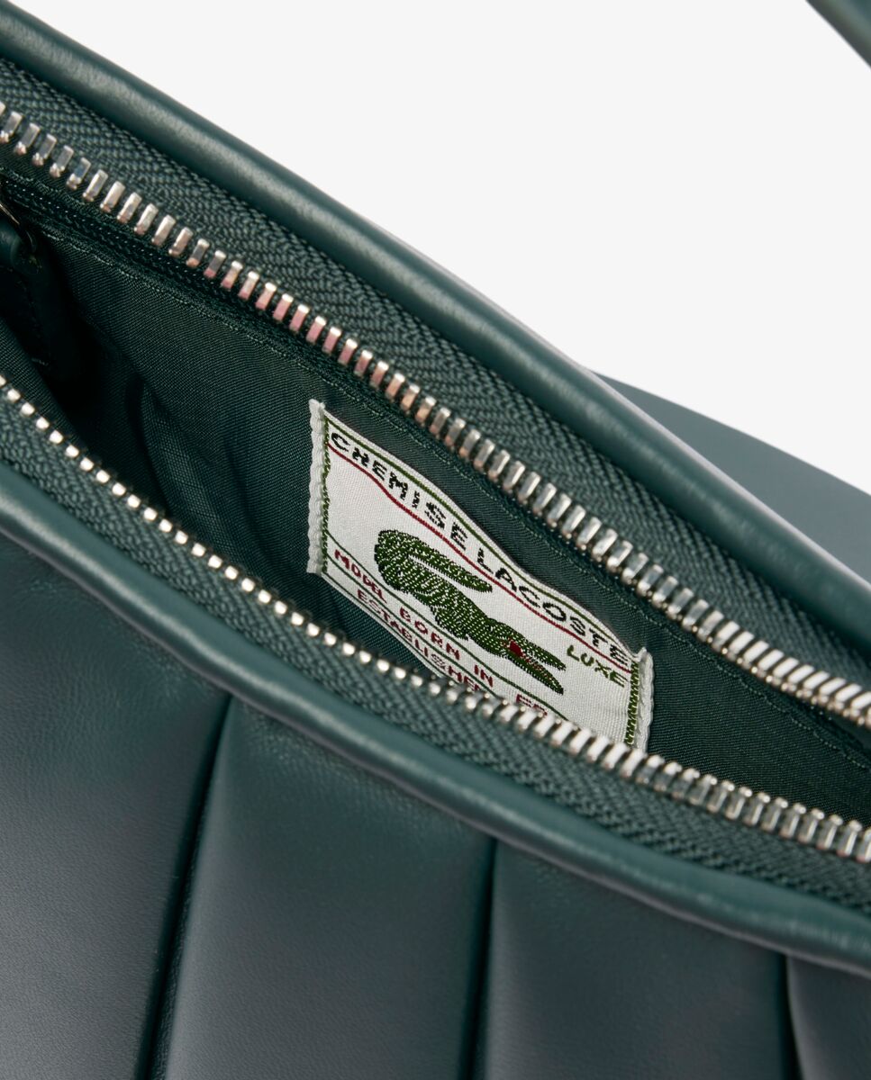 Bolso de piel pequeño Lenglen Runway - Lacoste - Verde oscuro Verde oscuro-5