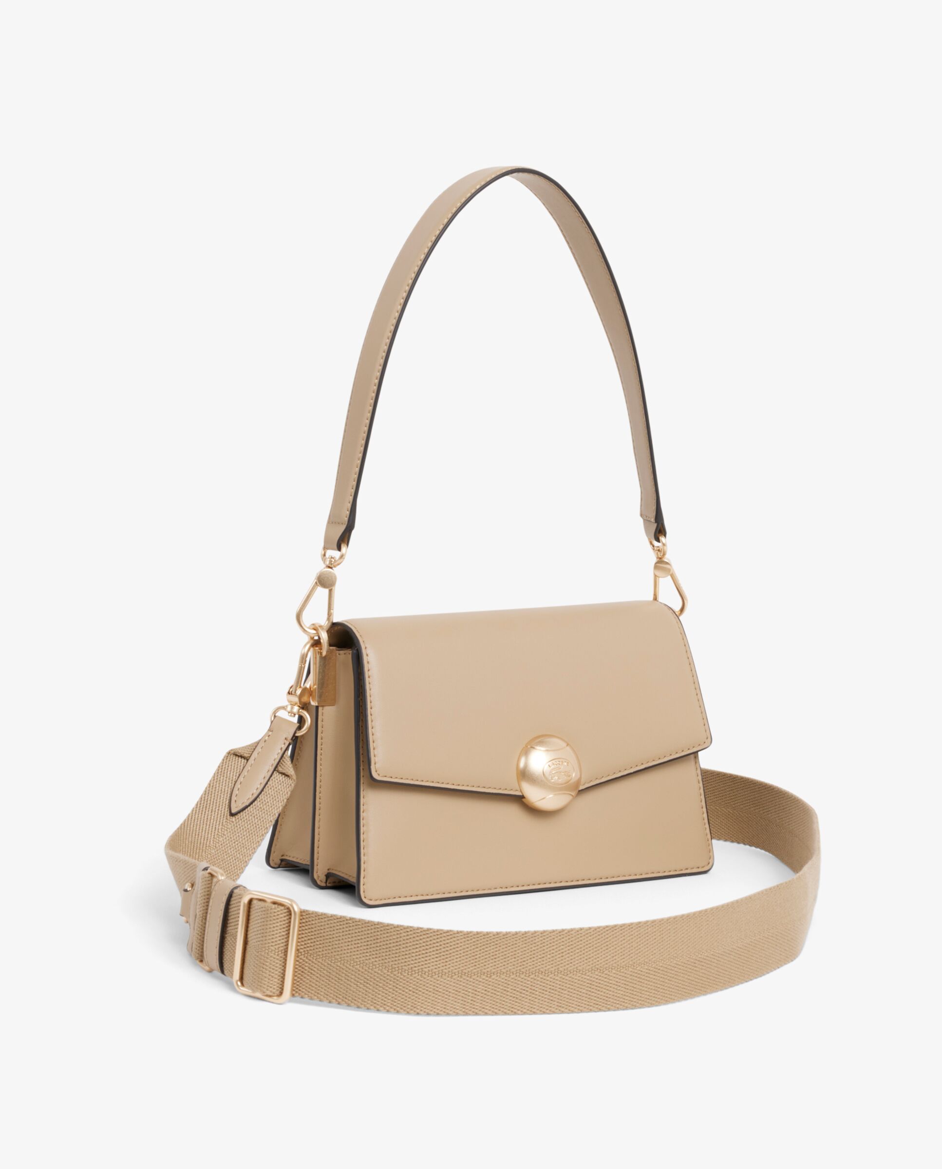 Bolso con solapa de piel Tennis Bliss - Lacoste - Beige Beige-3