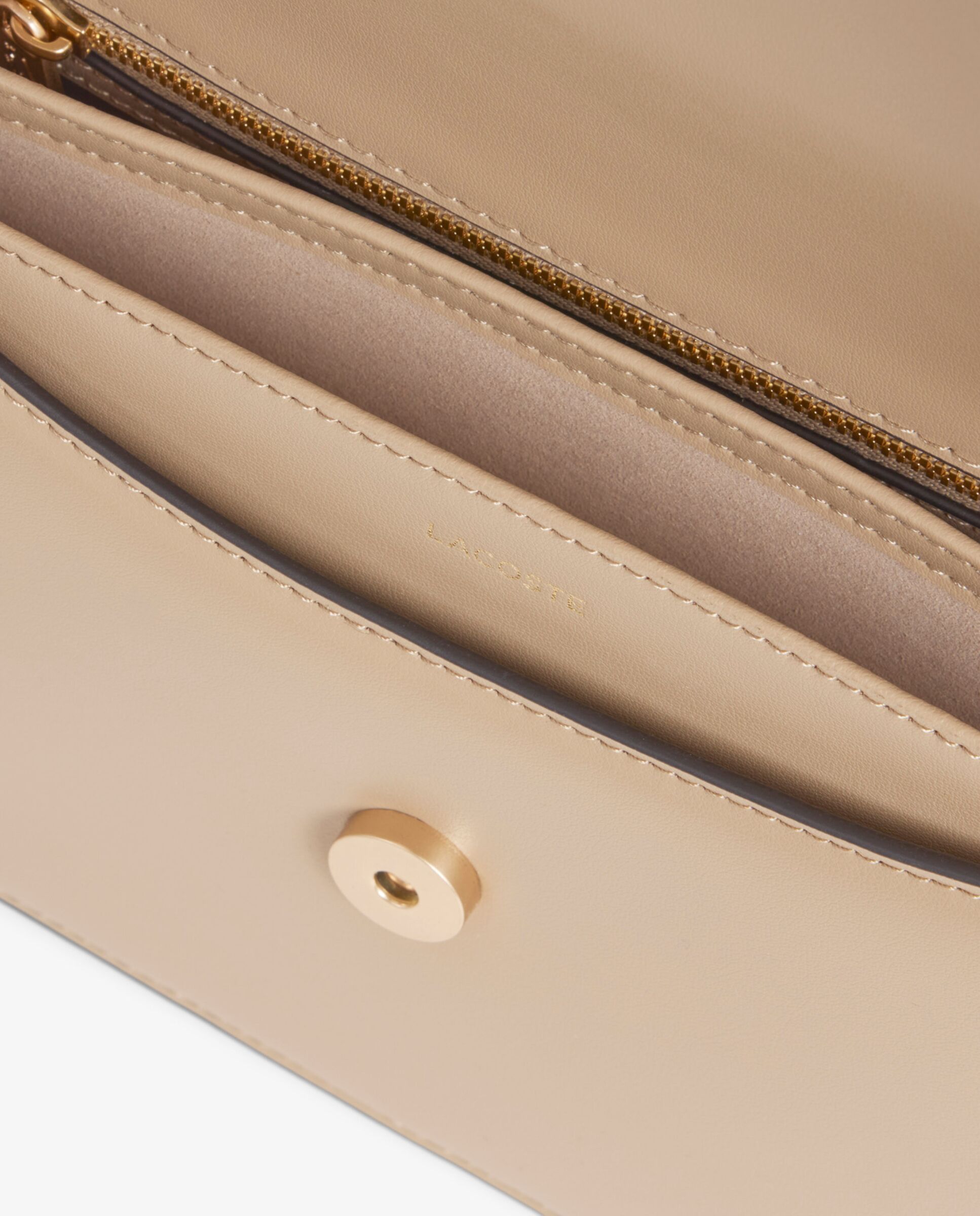 Bolso con solapa de piel Tennis Bliss - Lacoste - Beige Beige-5