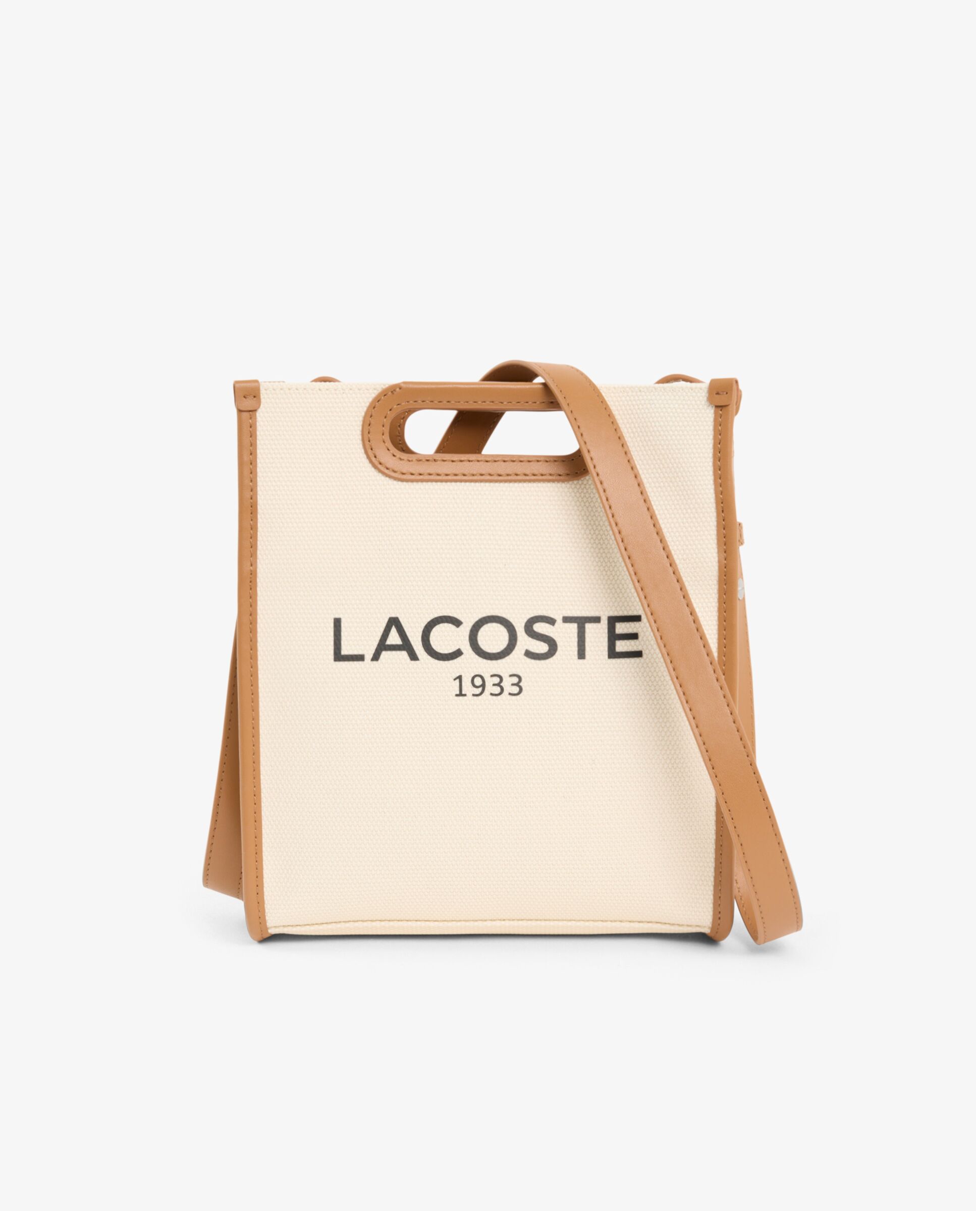 Bolso de mujer tote de lona heritage pequeño en natural tan - Lacoste - Natural Natural-1