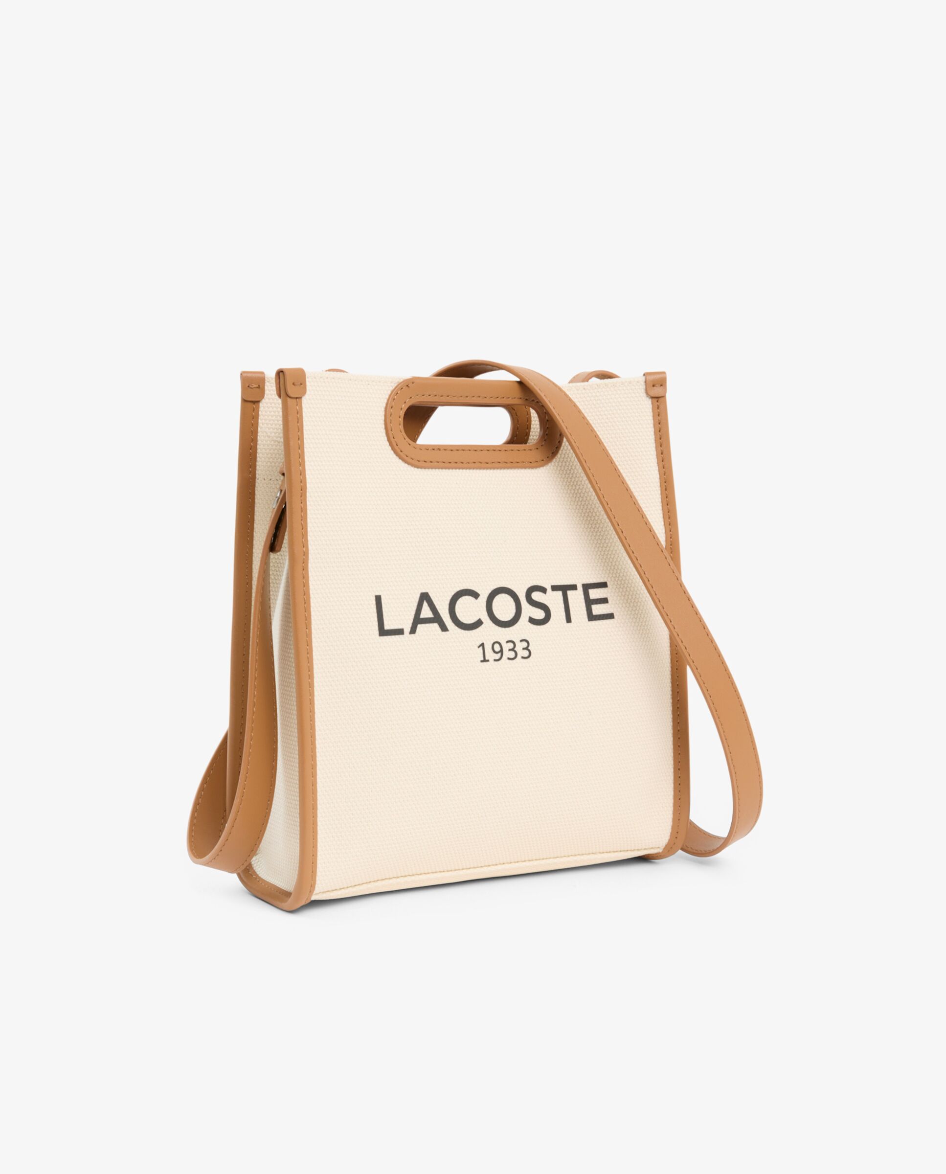 Bolso de mujer tote de lona heritage pequeño en natural tan - Lacoste - Natural Natural-3