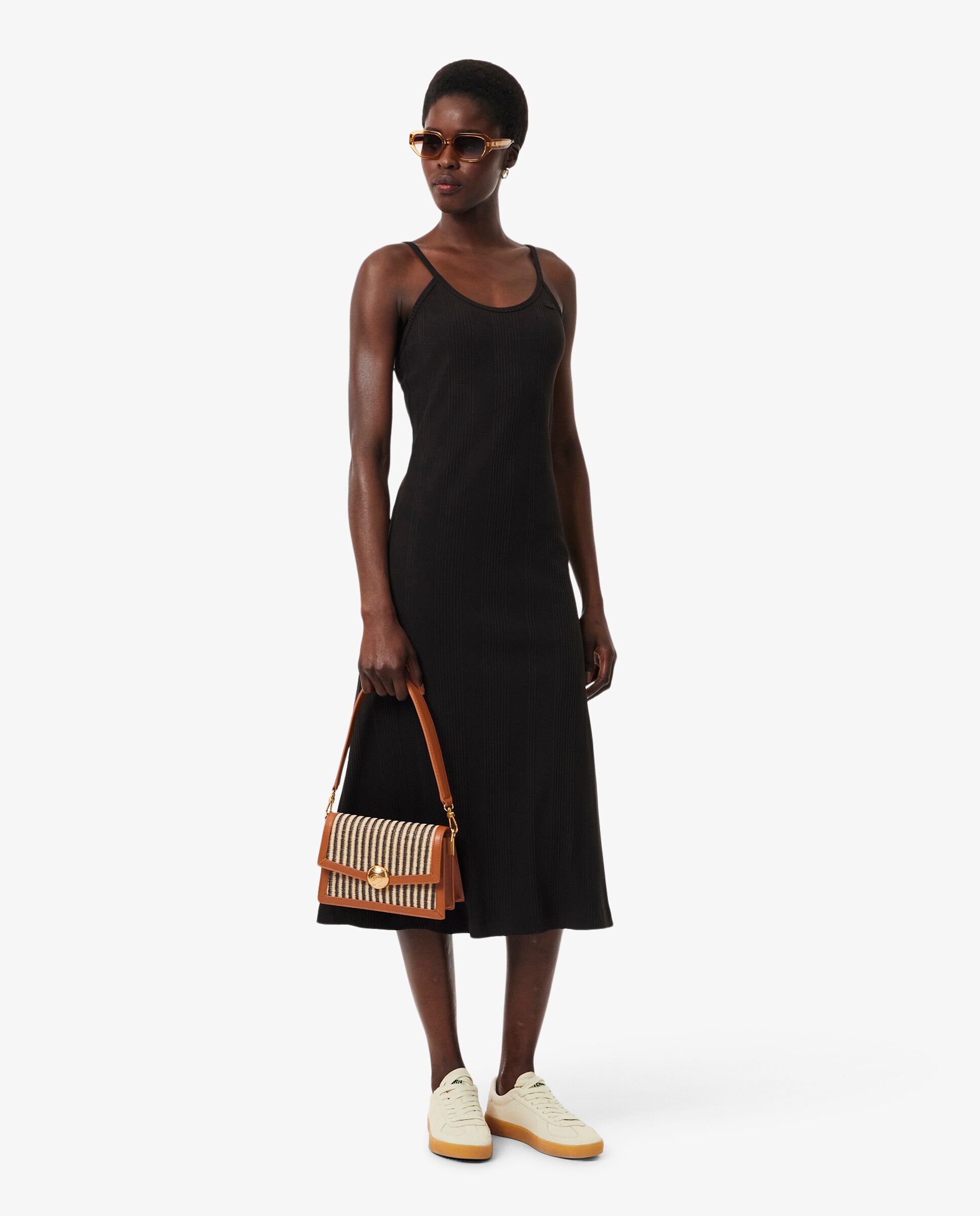 Bolso de mujer para llevar al hombro summer pack de mujer de rafia en natural noir tan - Lacoste - Negro Negro-2