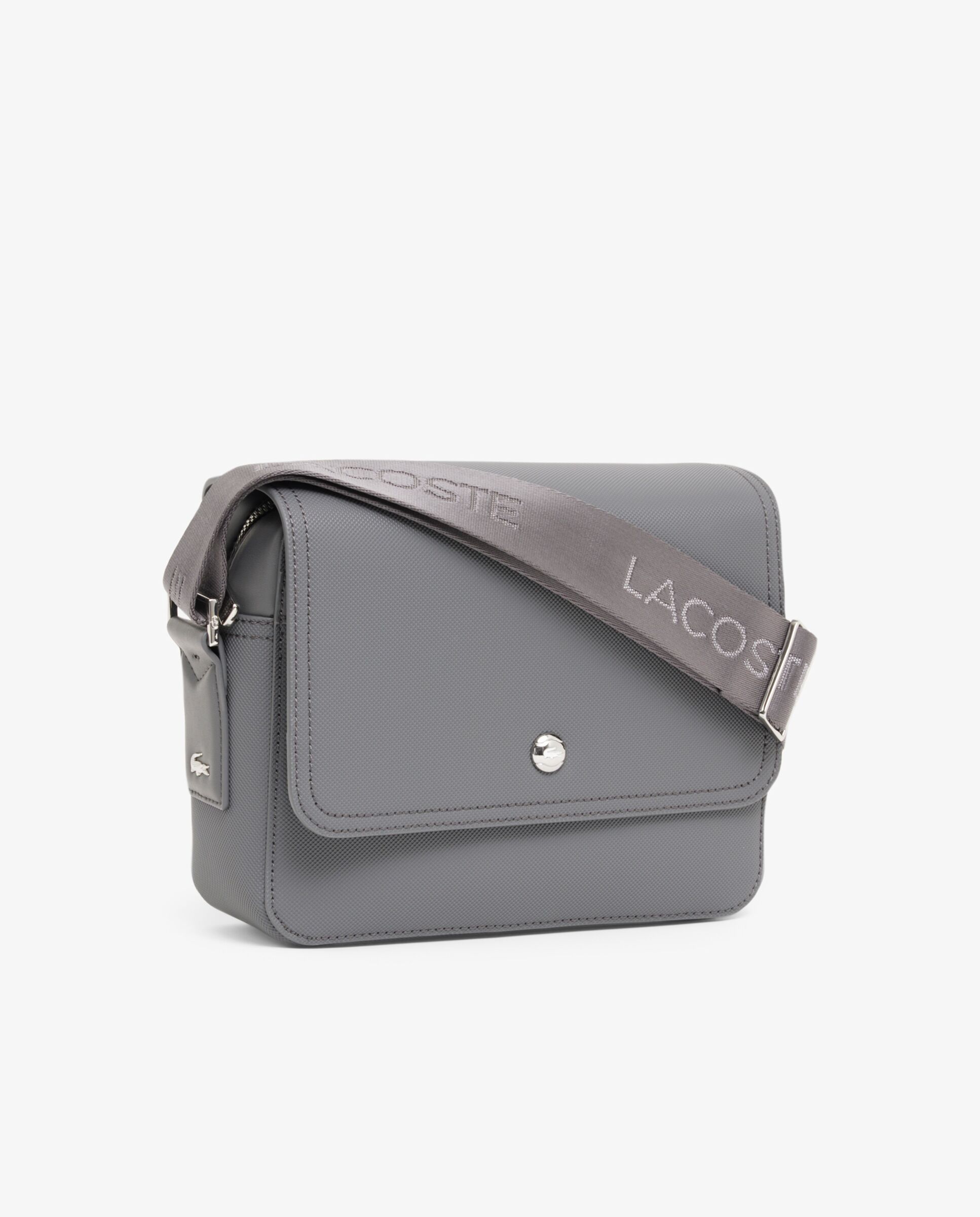 Imagen 3 de Bandolera de hombre de mensajero langon de petit piqué pequeño en negro - Lacoste - Gris Gris