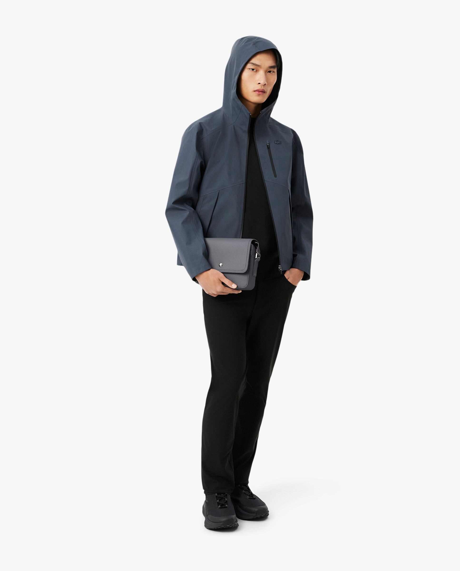 Imagen 2 de Bandolera de hombre de mensajero langon de petit piqué pequeño en negro - Lacoste - Gris Gris