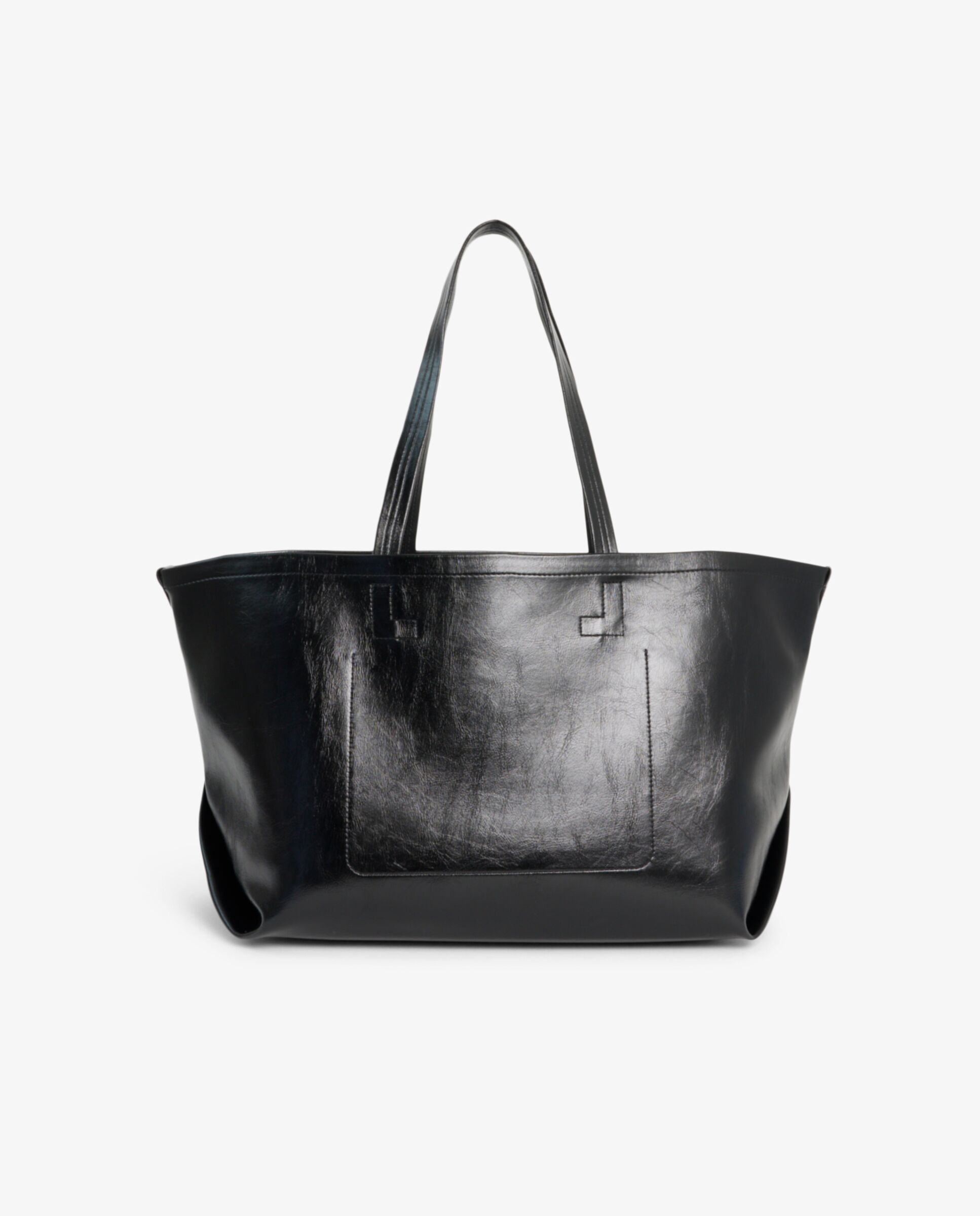Bolso de mujer tote lite brillante grande en marrón - Lacoste - Negro Negro-4
