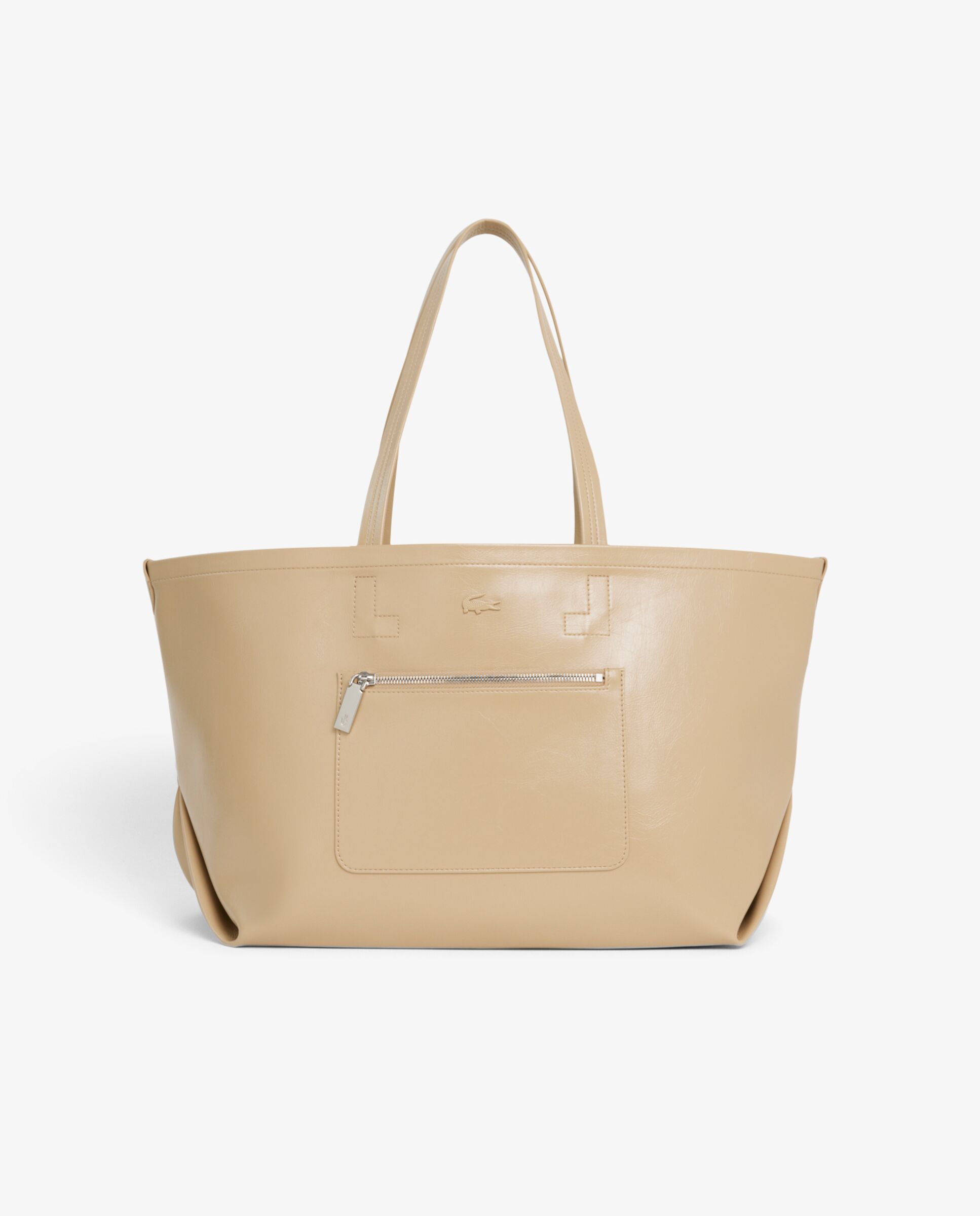 Bolso de mujer tote lite brillante grande en marrón - Lacoste - Beige Beige-1