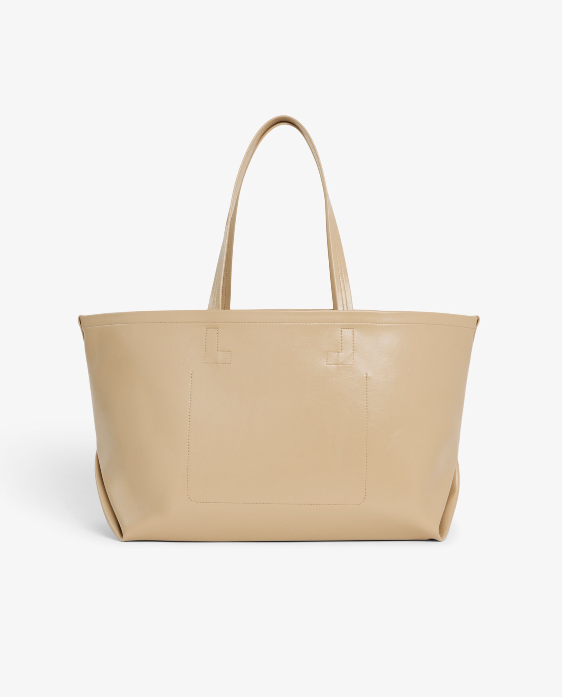 Bolso de mujer tote lite brillante grande en marrón - Lacoste - Beige Beige-4