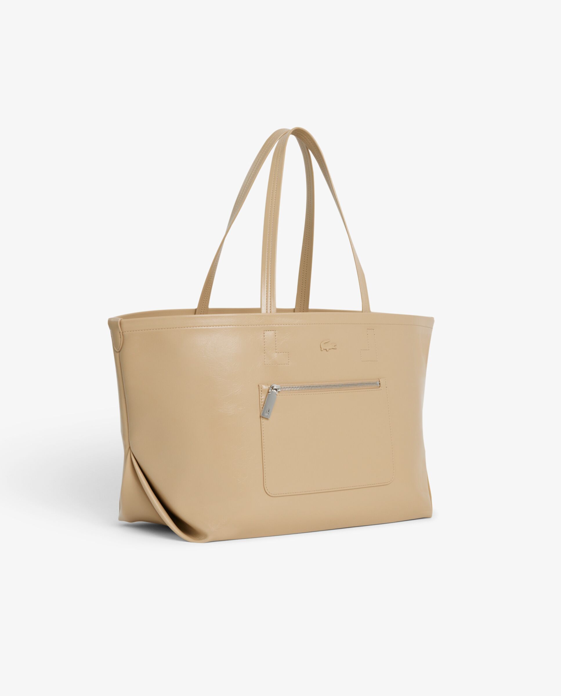Bolso de mujer tote lite brillante grande en marrón - Lacoste - Beige Beige-3