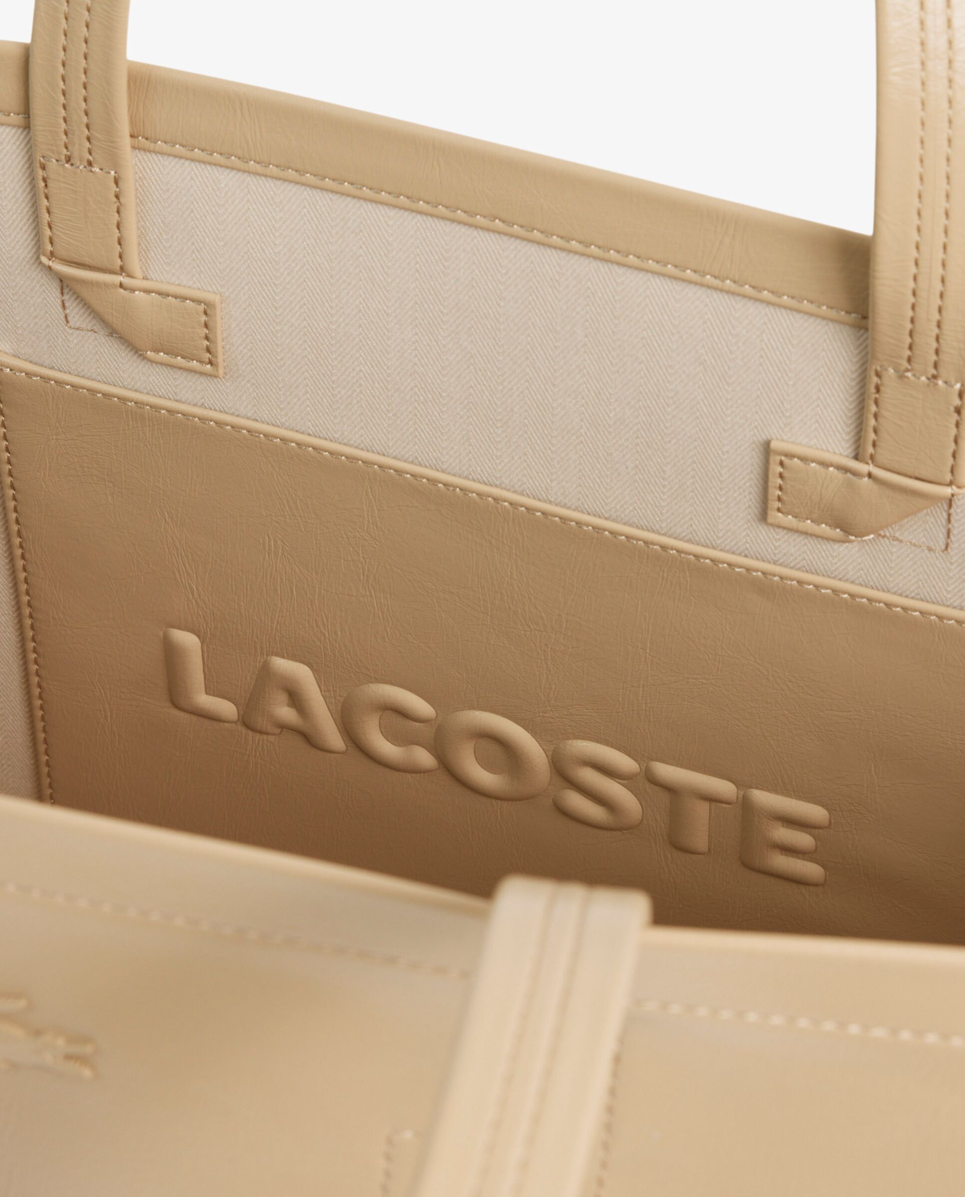 Bolso de mujer tote lite brillante grande en marrón - Lacoste - Beige Beige-5