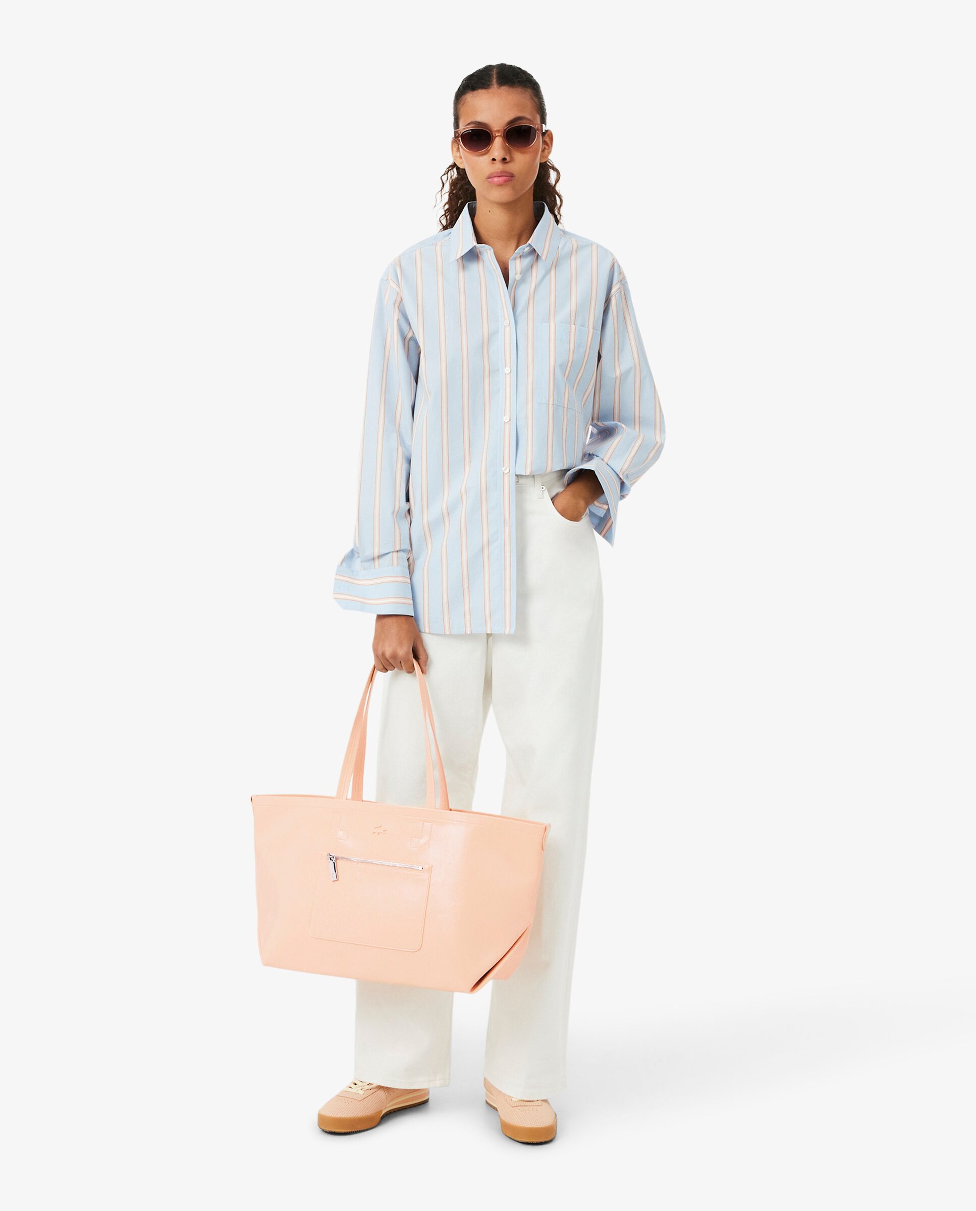 Bolso de mujer tote lite brillante grande en marrón - Lacoste - Naranja claro Naranja claro-2