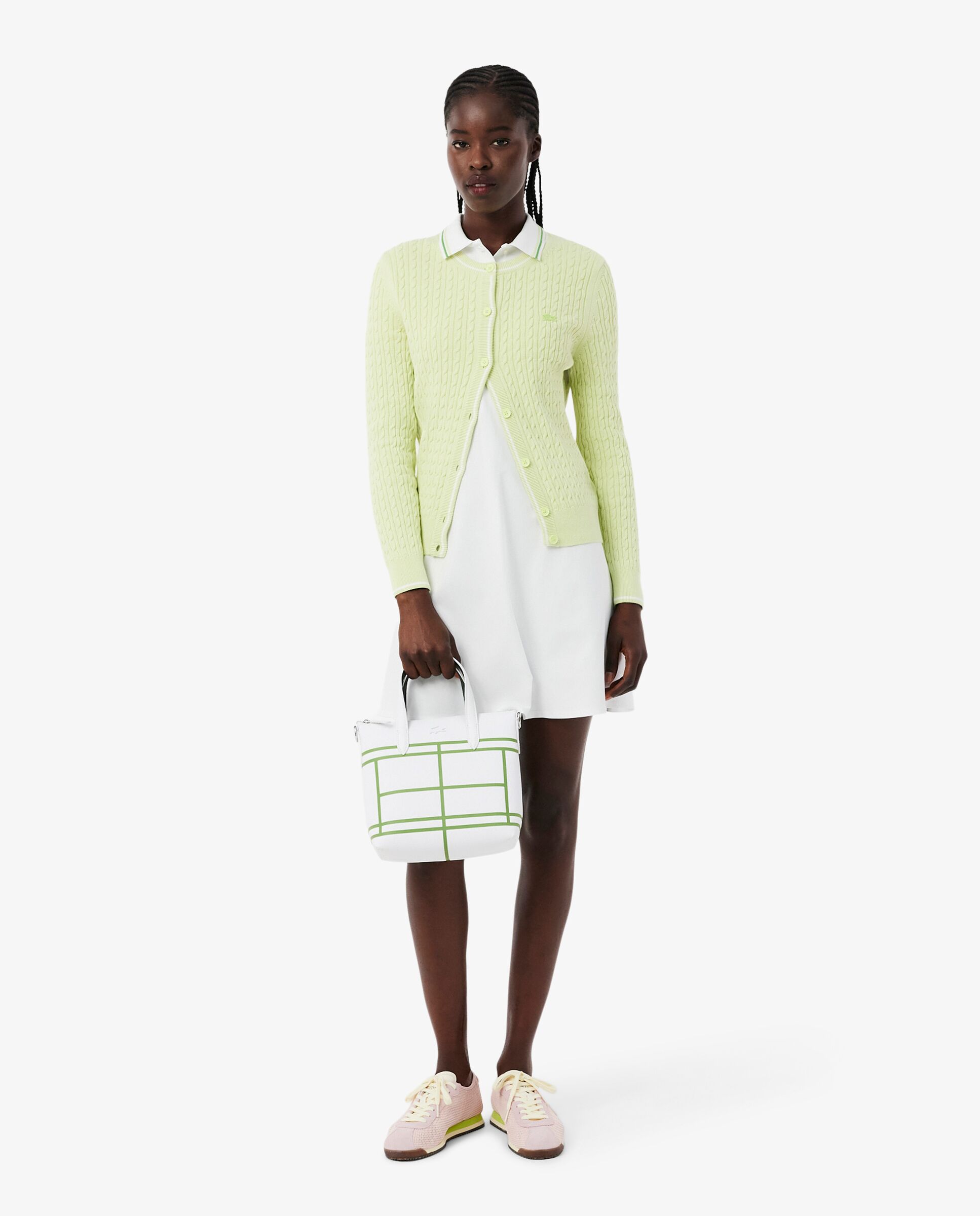Bolso de mujer tote con cremallera reversible anna mini en blanc sinople - Lacoste - Blanco Blanco-2