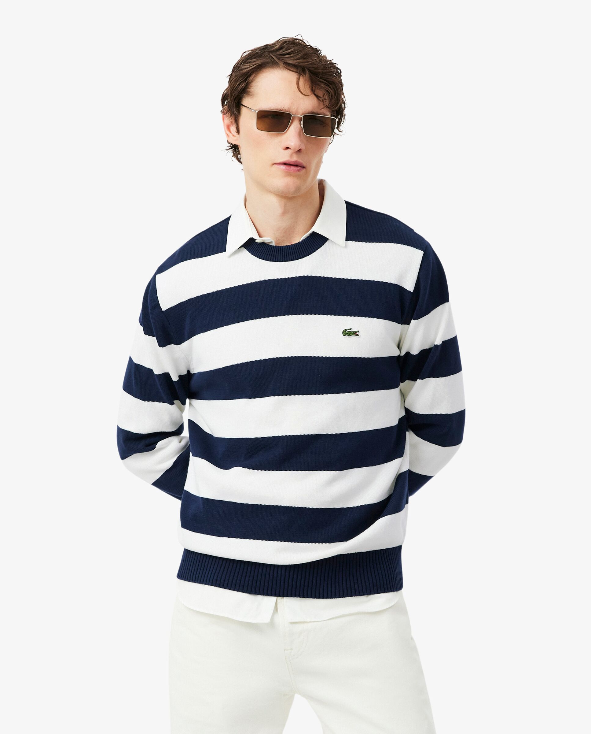 Lacoste - Jerséy de hombre de tayas con cuello redondo.