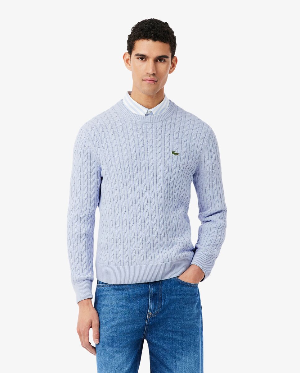 Imagen 1 de Jersey de hombre de algodón de punto de ochos en azul Blanco