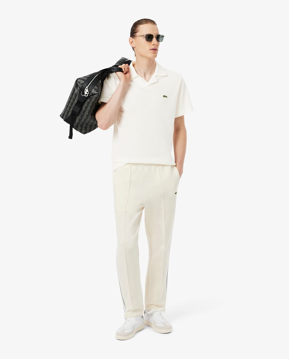Polo de hombre de corte clásico mezcla de algodón y lino en azul de manga corta - Lacoste - Blanco Blanco-4