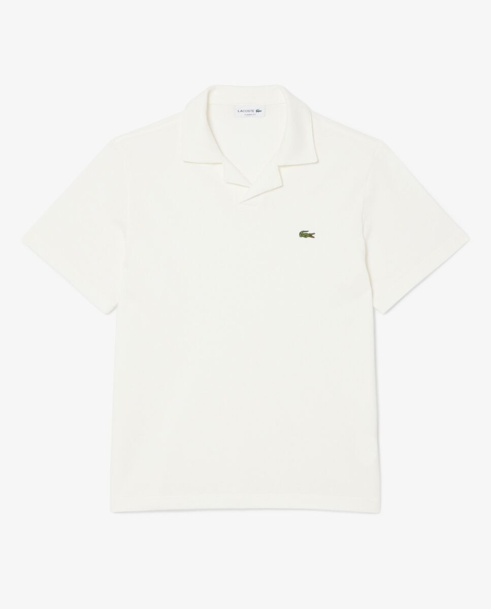 Polo de hombre de corte clásico mezcla de algodón y lino en azul de manga corta - Lacoste - Blanco Blanco-5