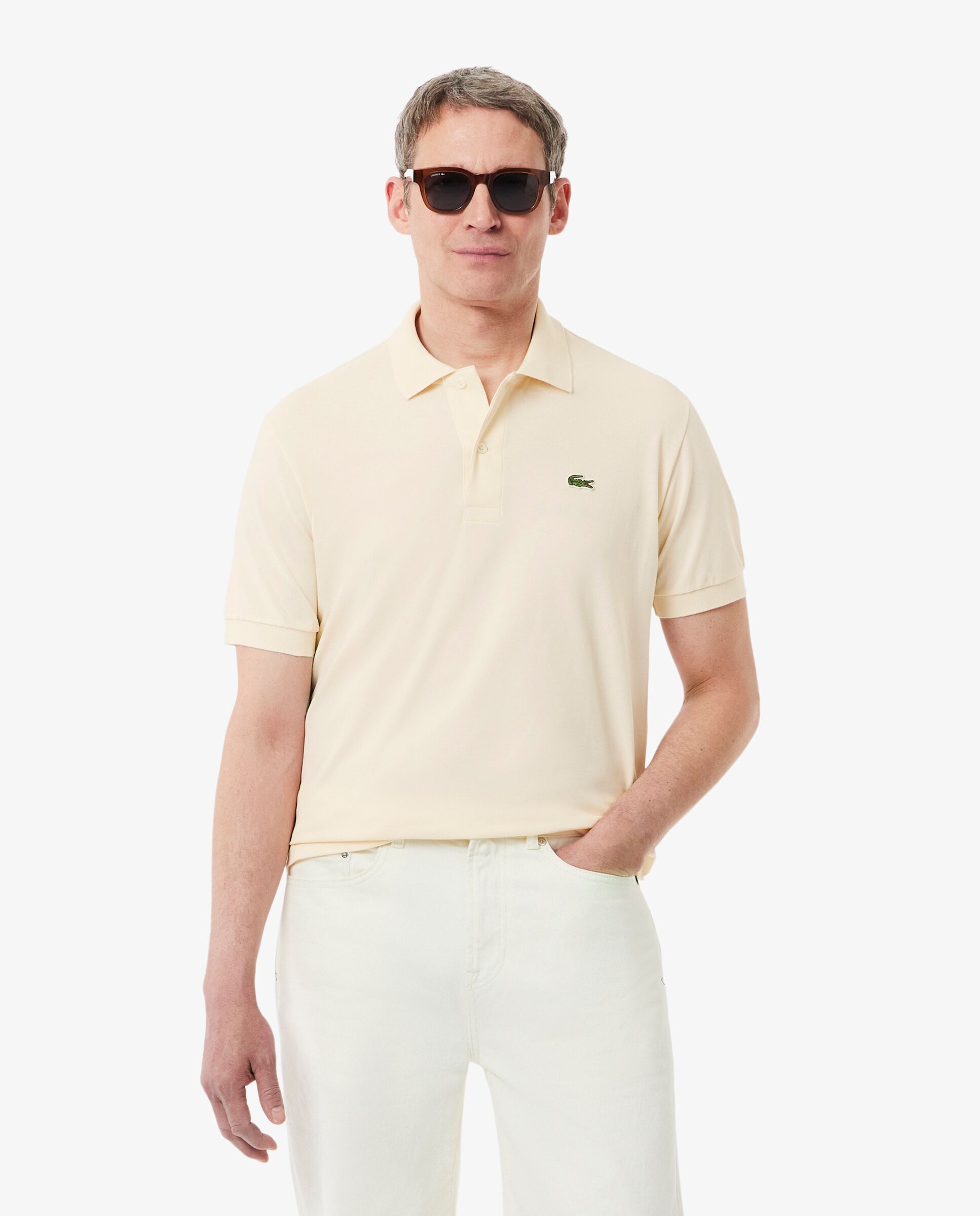 Polo de hombre de corte clásico de manga corta - Lacoste - Beige Beige-1