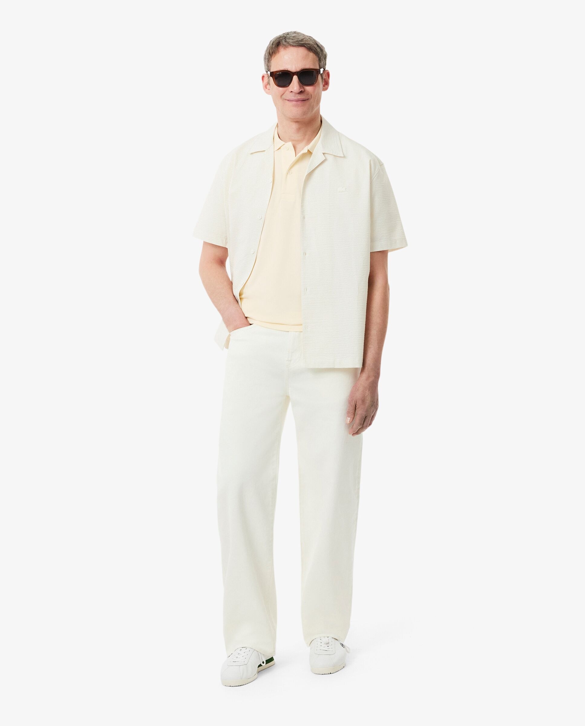Polo de hombre de corte clásico de manga corta - Lacoste - Beige Beige-4