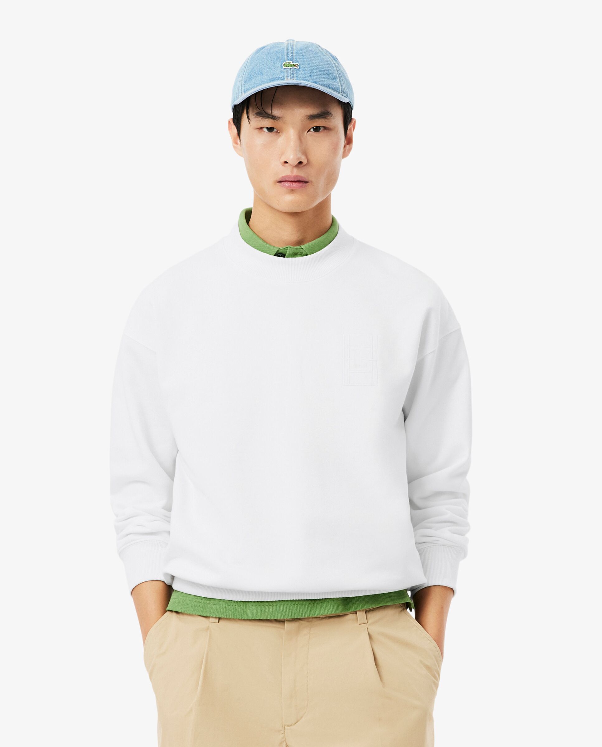 Lacoste - Sudadera de hombre de felpa bordada.